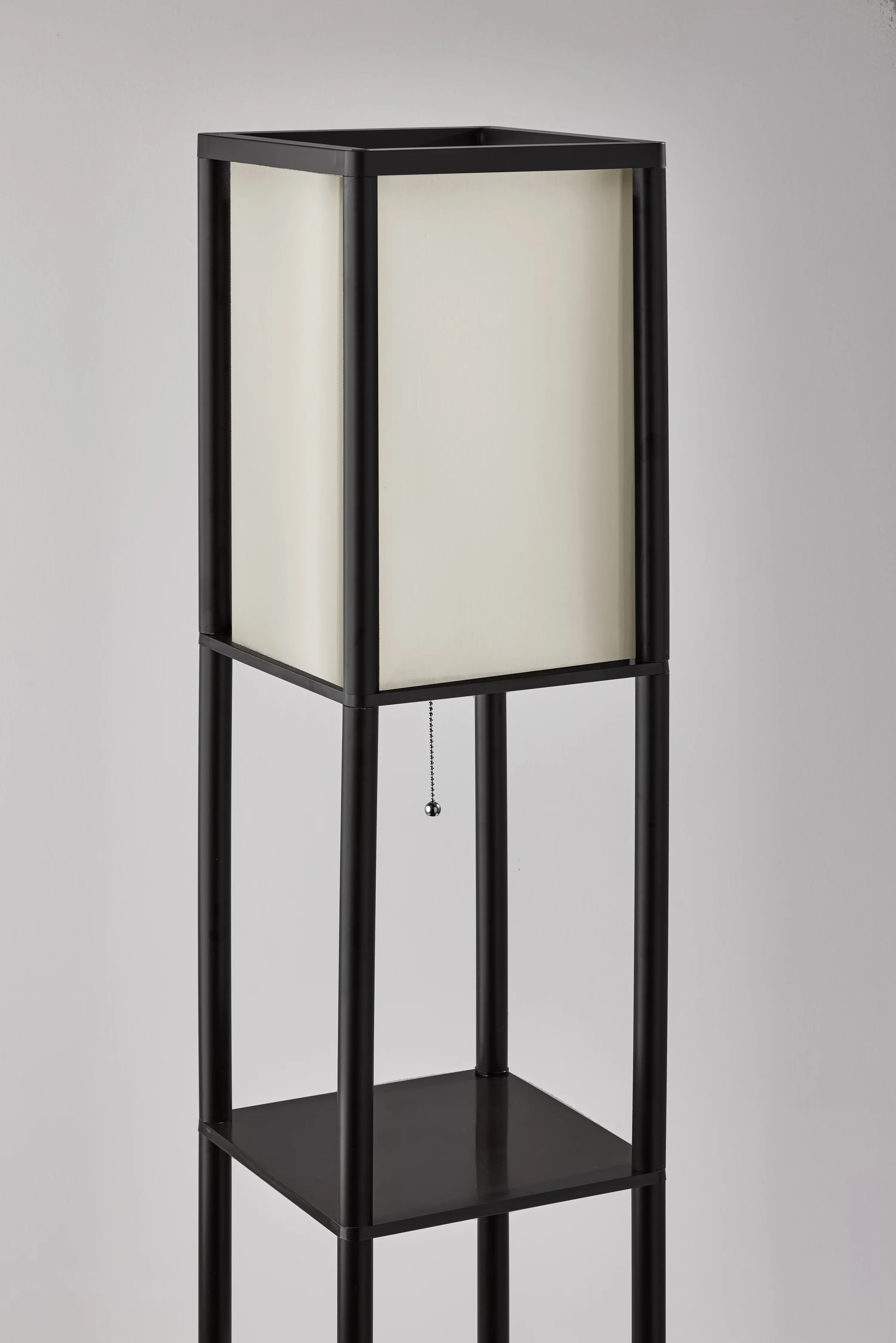 Sleek Floor Lamp with Incandescent, Eco Friendly, Easy on-off pull chain switch - Plastic Black Model A45477
