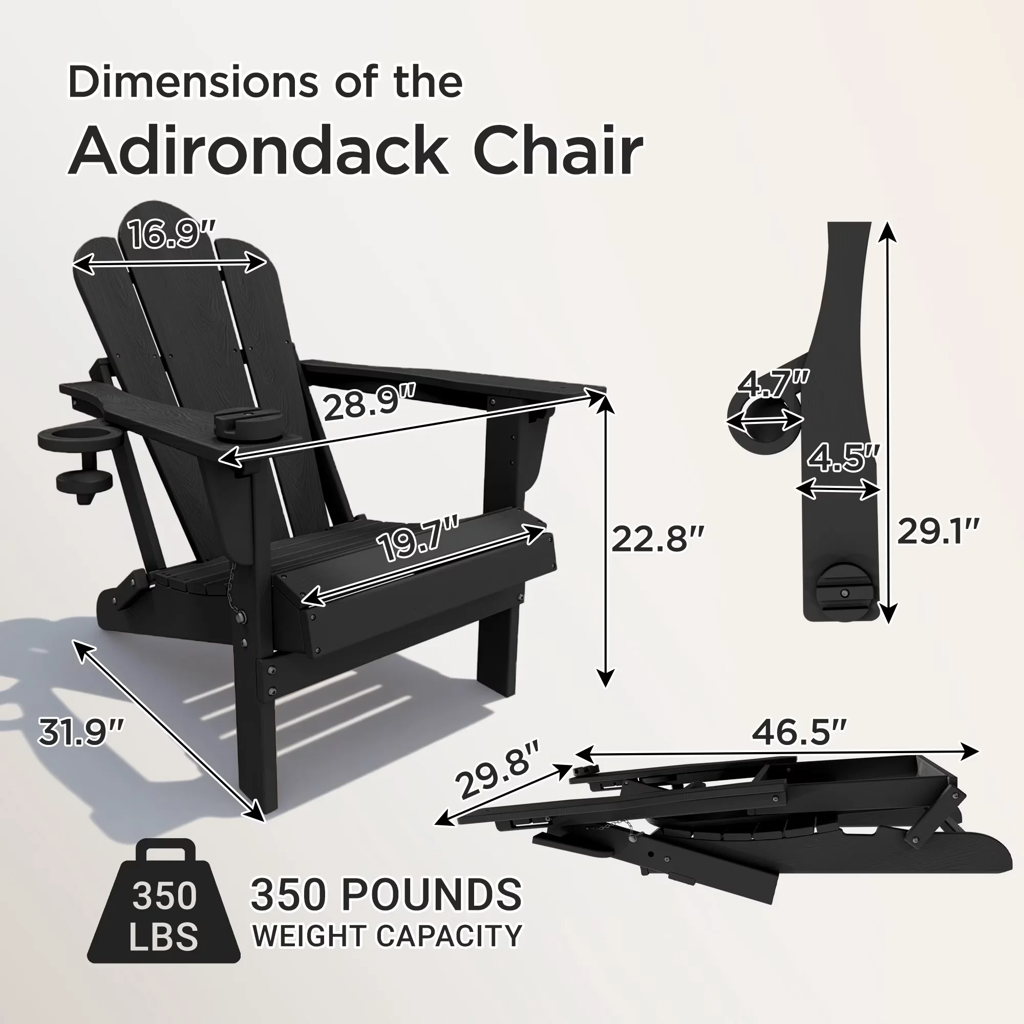 Sleek Patio Chair with Weather-Resistant, Waterproof, 3- Position Adjustable Backrest - Hdpe,Steel Model 52C511
