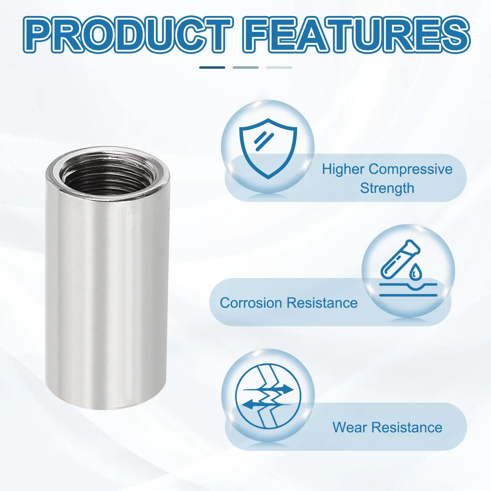 Compact Plumbing with Durable, Thread Size: 1/8" x 1/8" Female BSP - Silver Stainless Steel Model F5EAEA