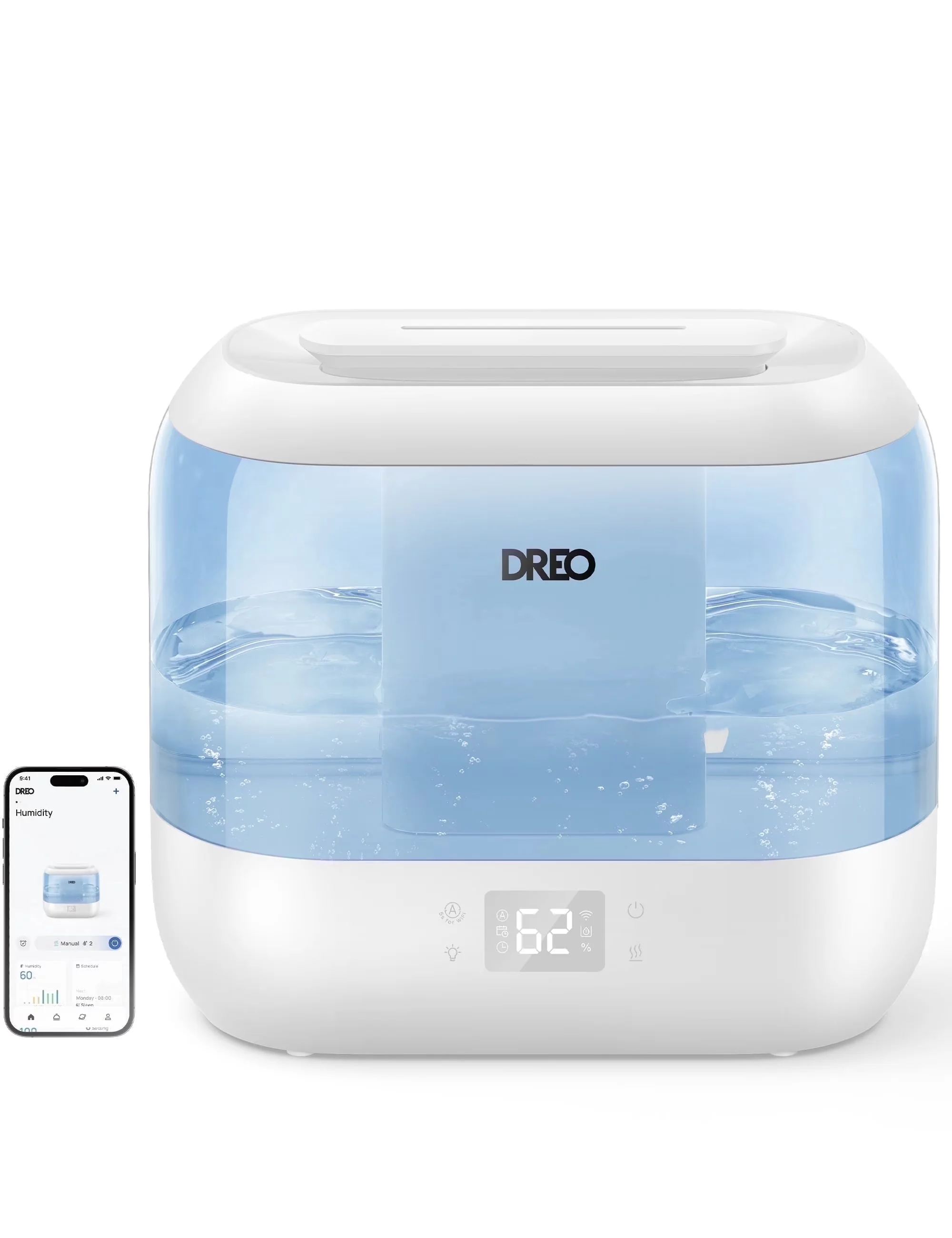 Humidifier Quality with Timer, Smart Humidifiers - Blue 40H - Residential Grade Model E70109