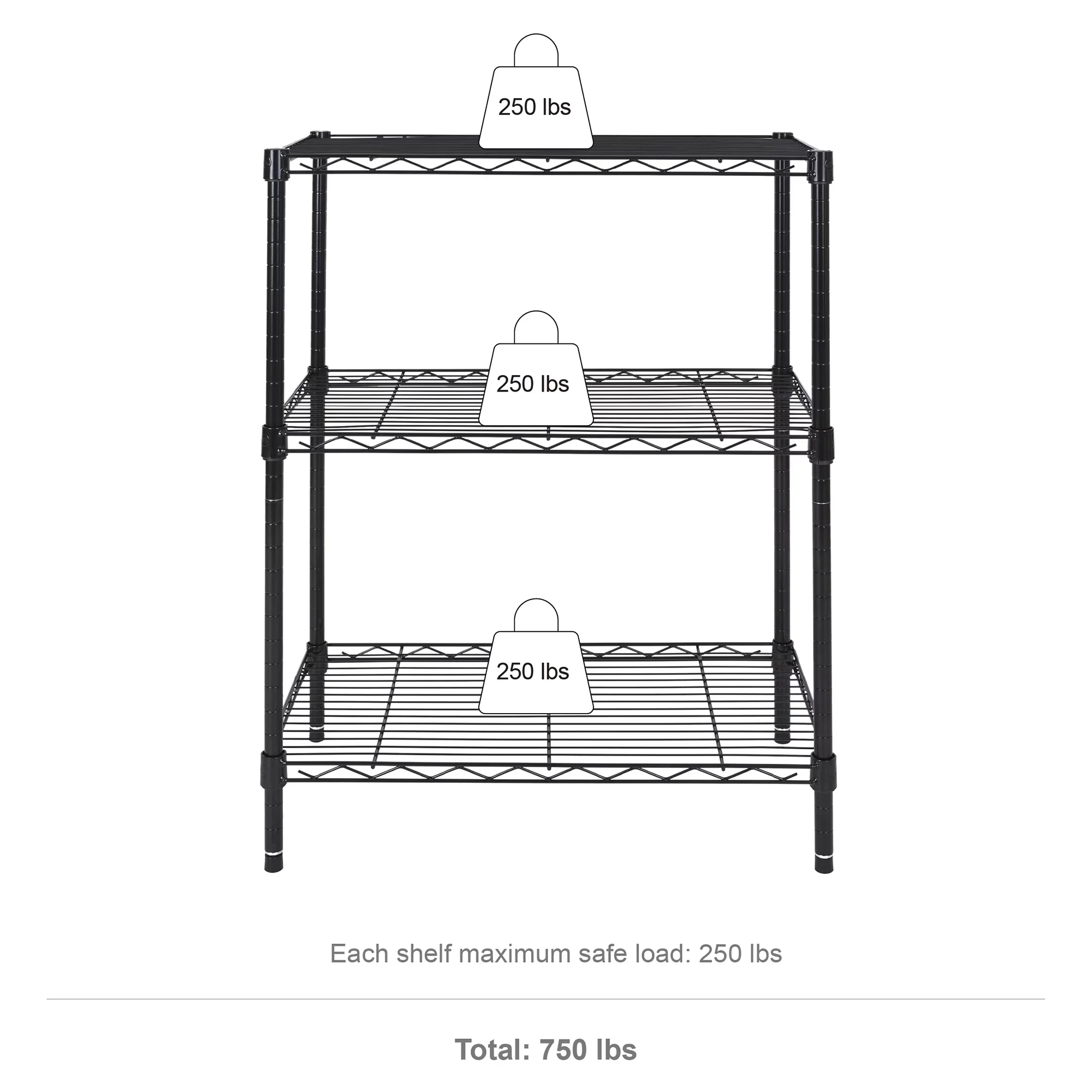 Quality Garage Storage Supply with Adjustable, Modern - Steel, Wire Black Model 290D06
