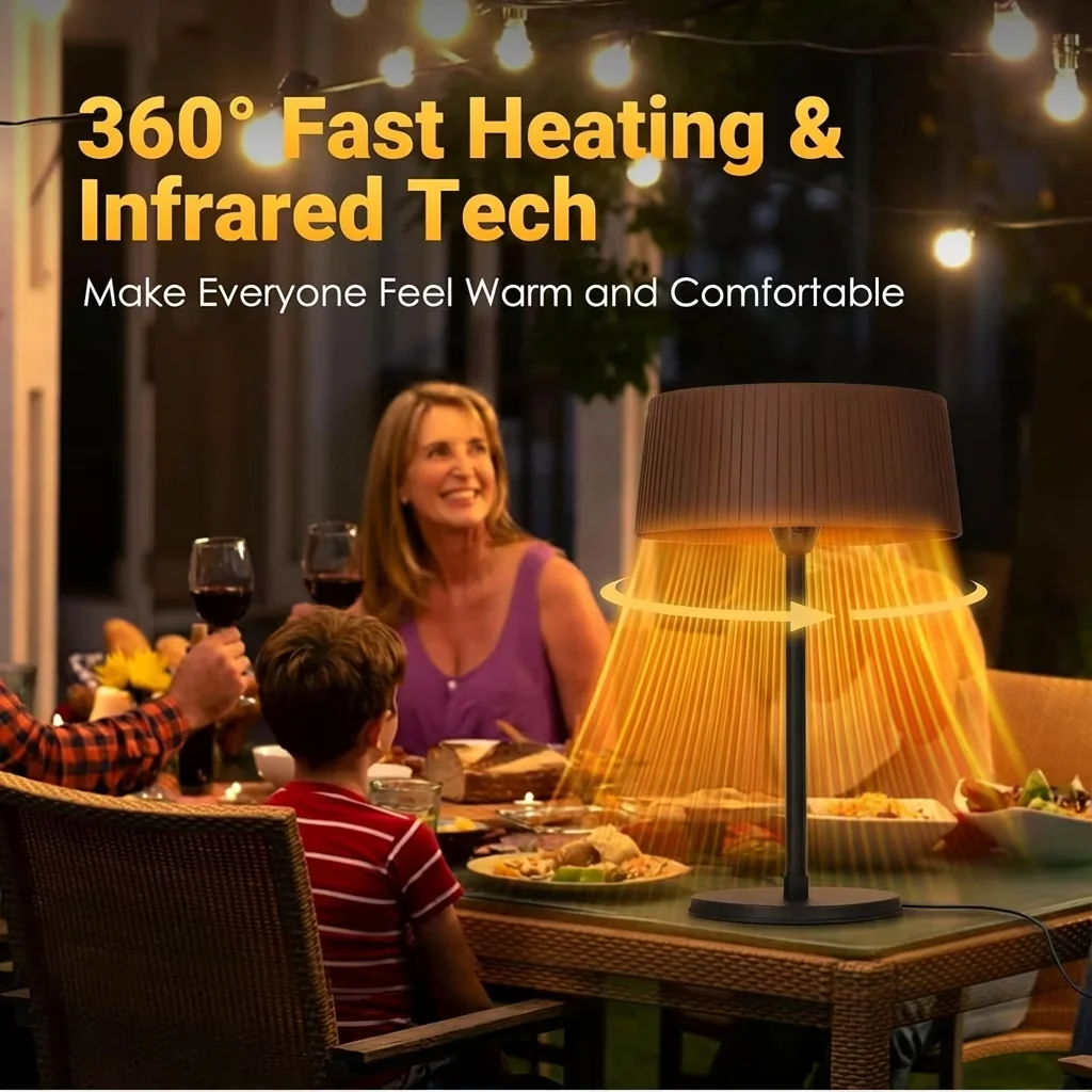 Outdoor Heating Classic with 1500W, Weatherproof, Energy Efficient - Brown for Garden, Garage Model 3870D4