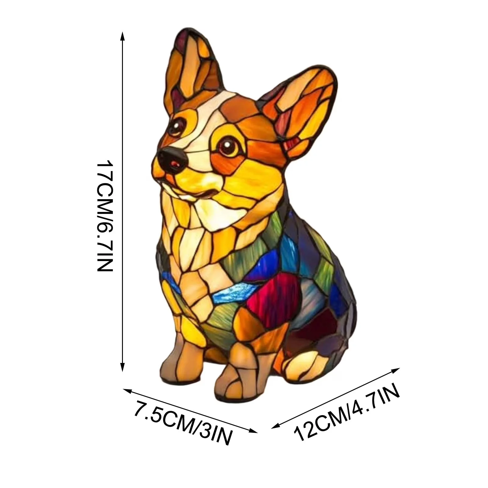 Lamp Set Stylish with LED, Dimmable, Color Changing - Corgi Sitting - Residential Grade Model 1A54FF