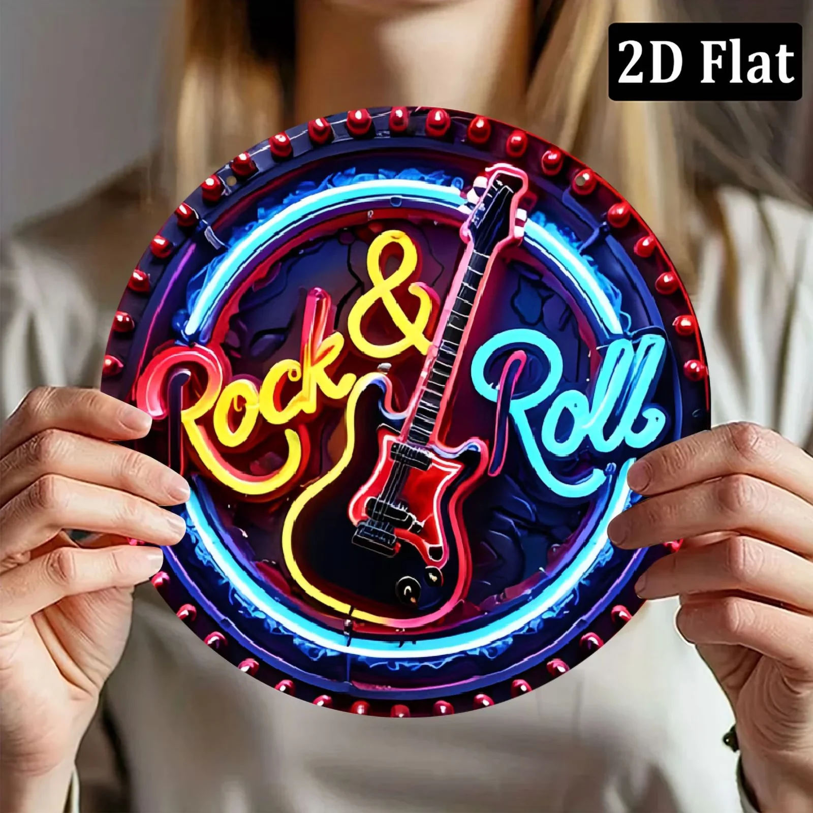 Novelty Light Premium with LED, Vintage Style Guitar Art for Home, Outdoor - Model AEF982