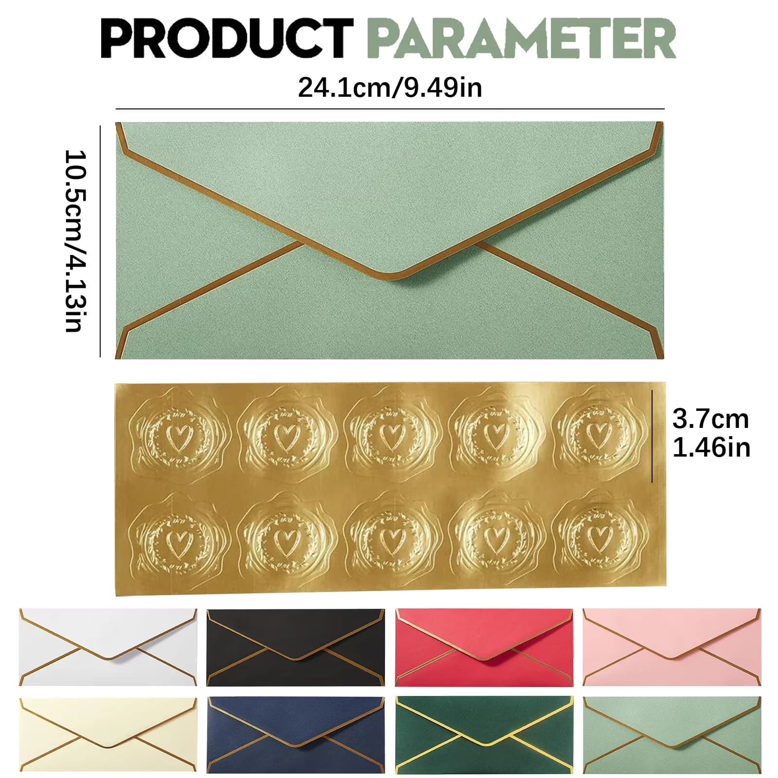 Classic Moving with Gold Border, Business Envelopes, Package: 1 pieces envelopes - White for Office Model C41A69
