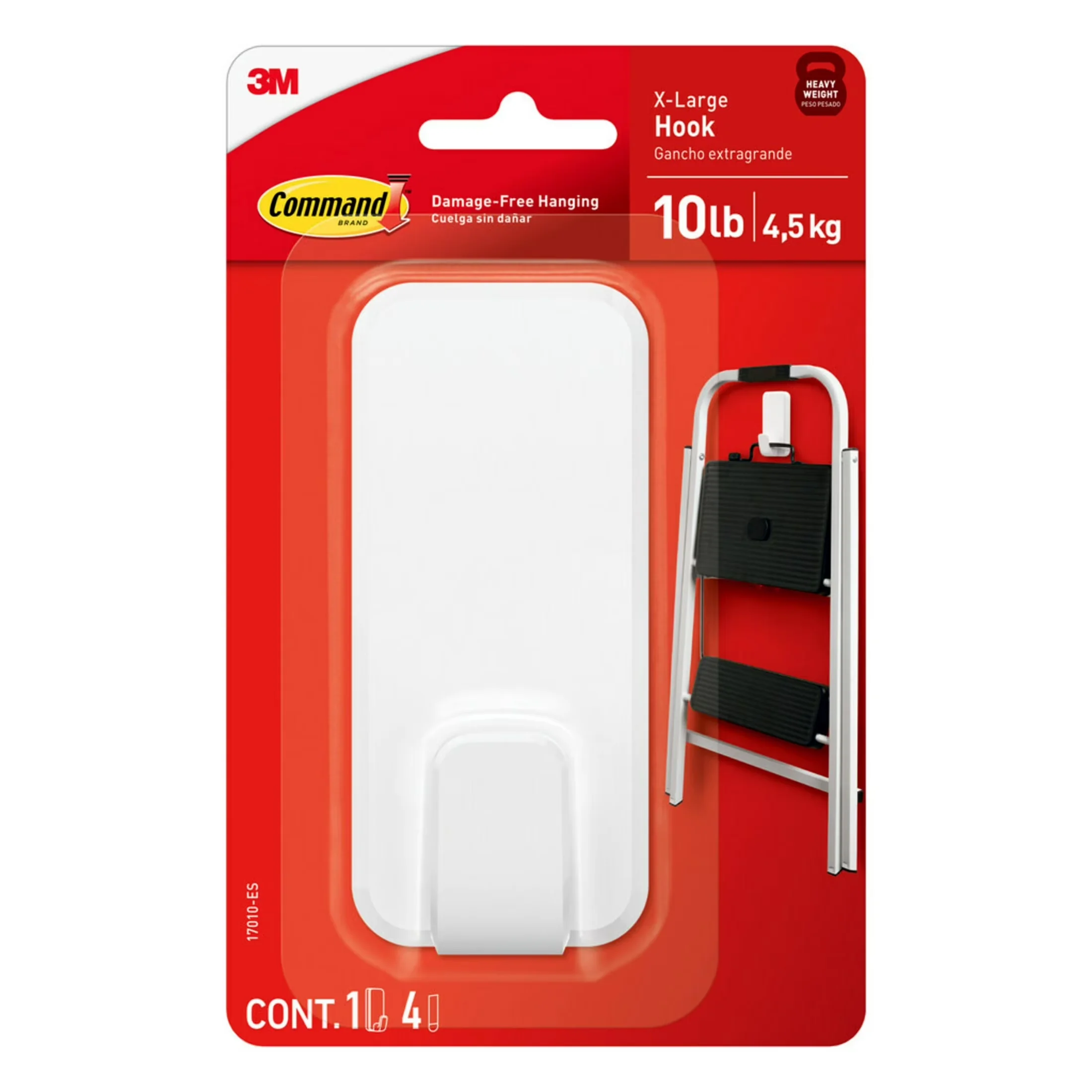 Durable Damage-Free Hanging with Easy Clean, Damage Free Decorating - White Plastic Model 33882A