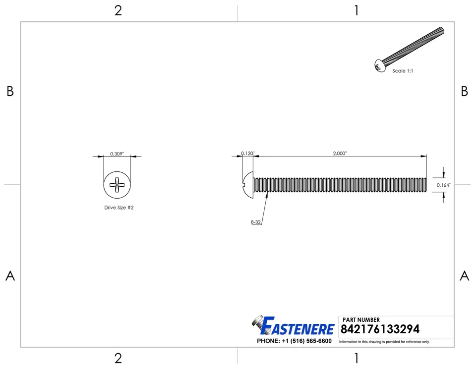 Sleek Fastener - 8-32 - Built to Last Model 398816
