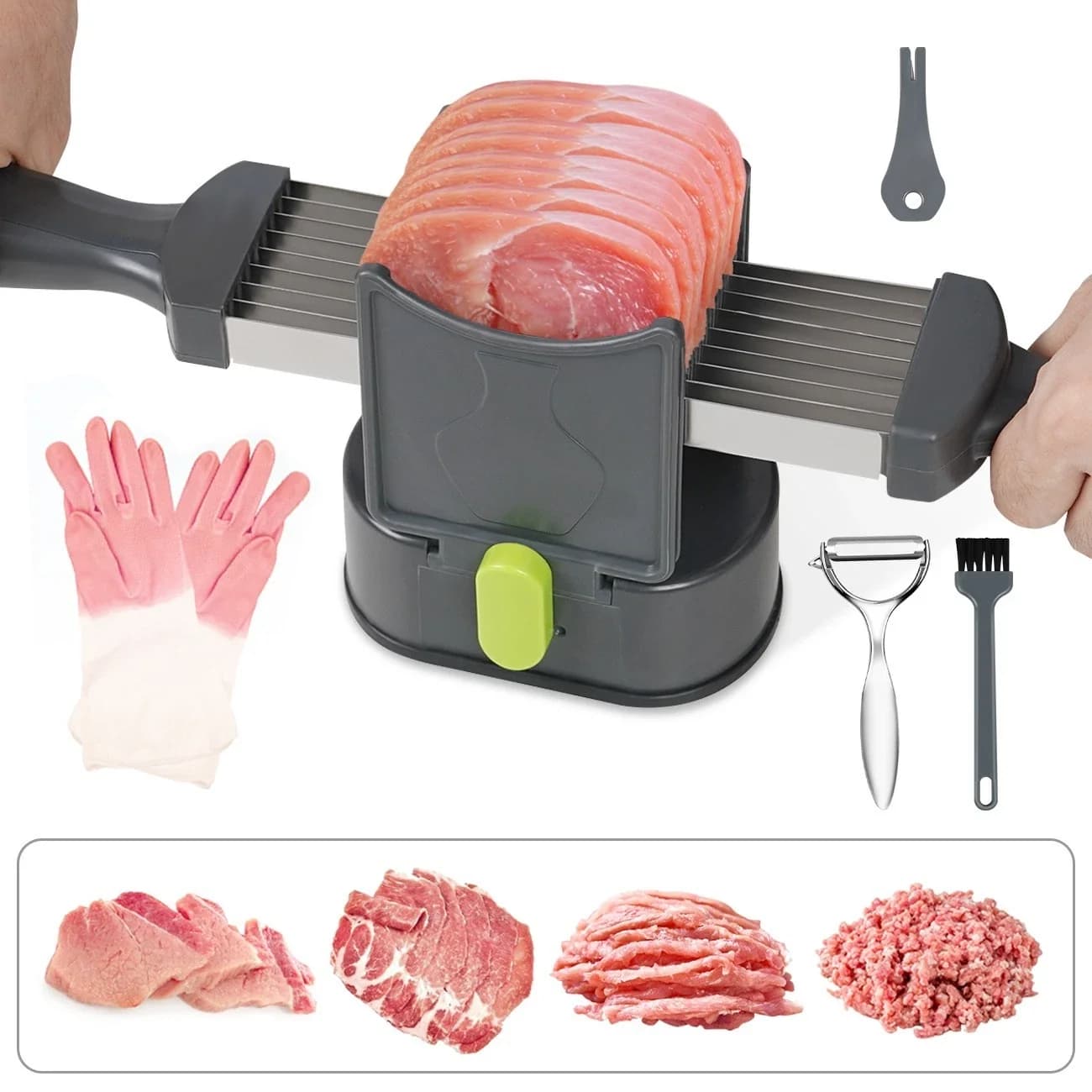 Charcoal Grill Quality with Durable, Meat Slicer - Gray Stainless Steel for Kitchen Model FDE11E