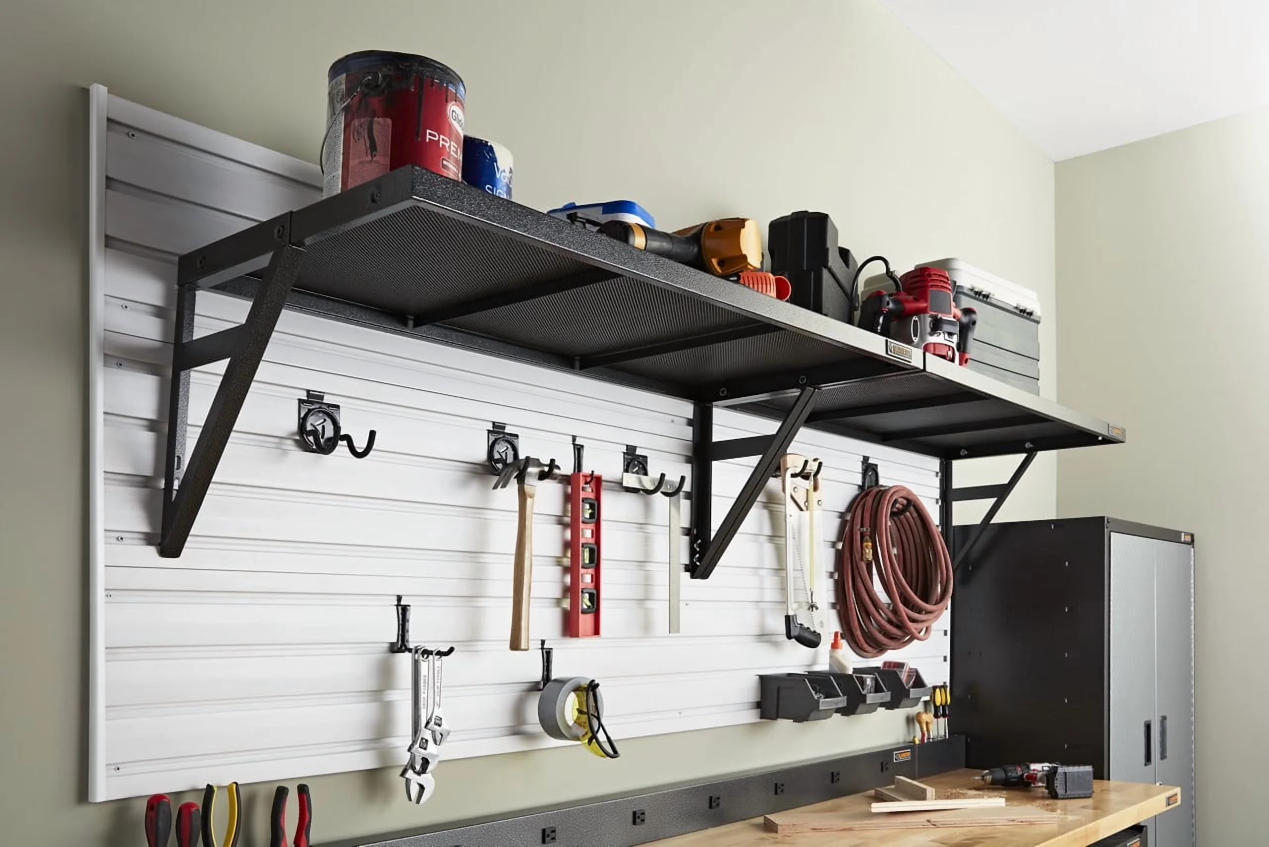 Versatile Toolstorage with Holds up to 50 lbs. per square foot, 10-year limited warranty - Gray Plastic Model 9D3A18