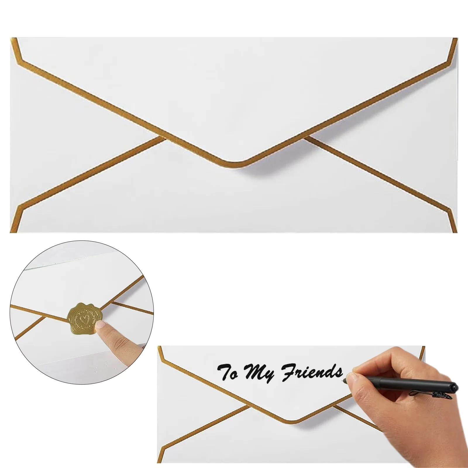 Classic Moving with Gold Border, Business Envelopes, Package: 1 pieces envelopes - White for Office Model C41A69