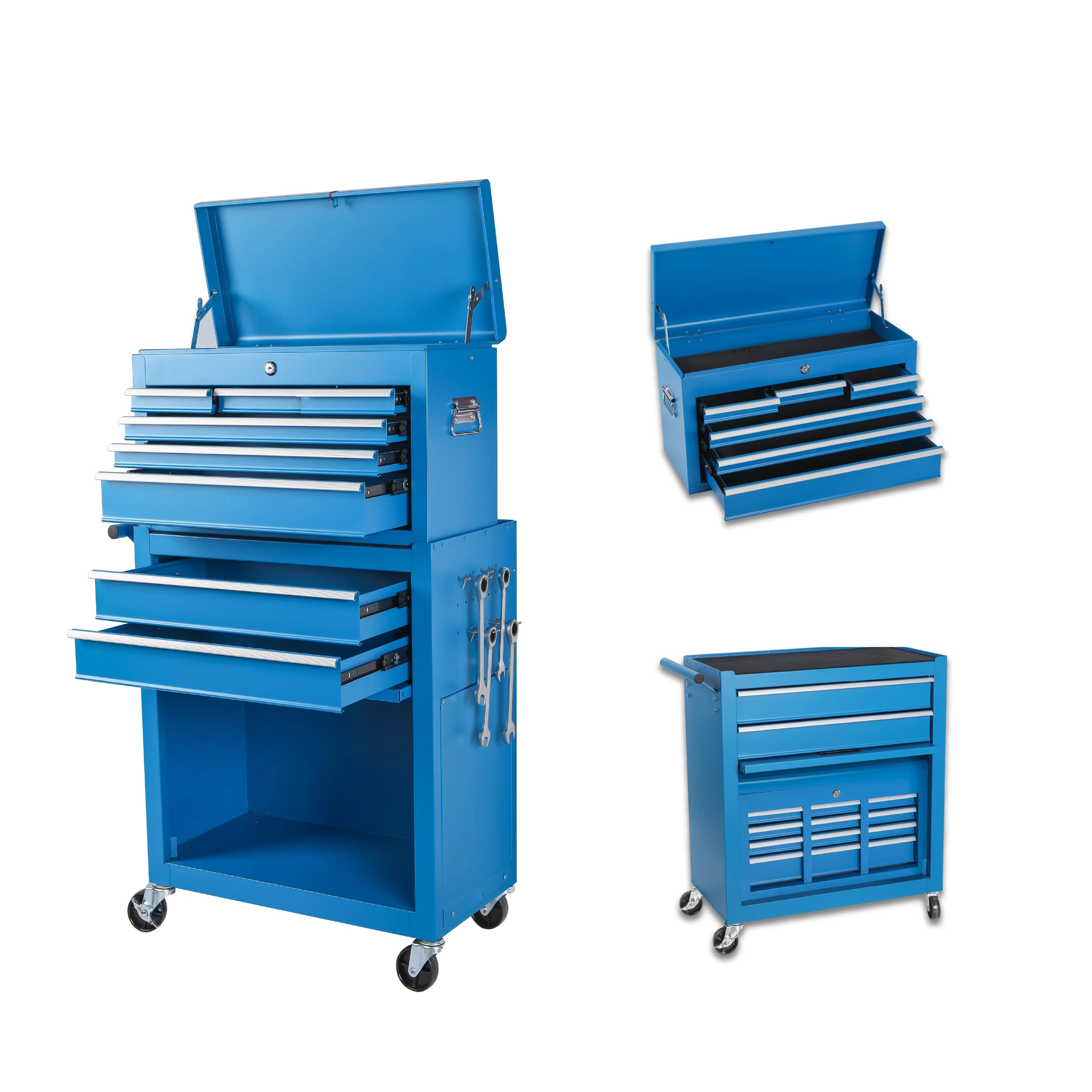 Compact Toolstorage with Adjustable - Blue Steel Drawer - Essential Collection Model EFE24A