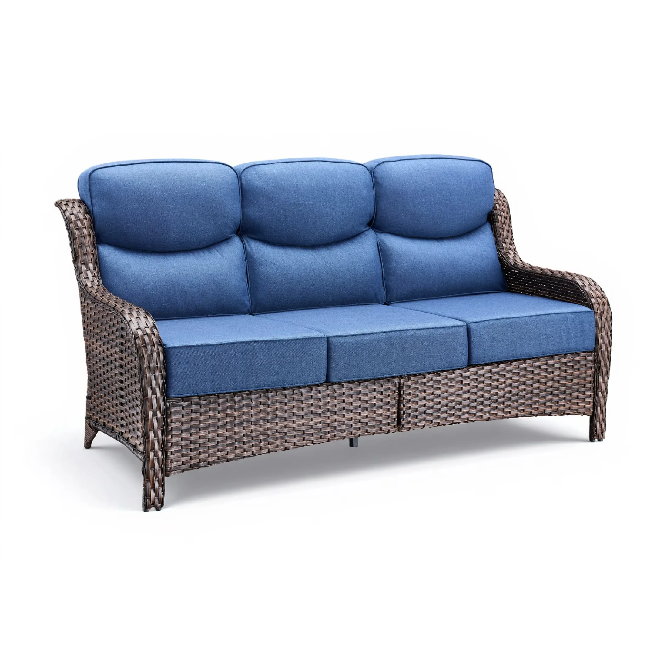 Professional Outdoor Sofas Sectional with Modern, Water-Resistant - Blue Wicker Model AA91CC