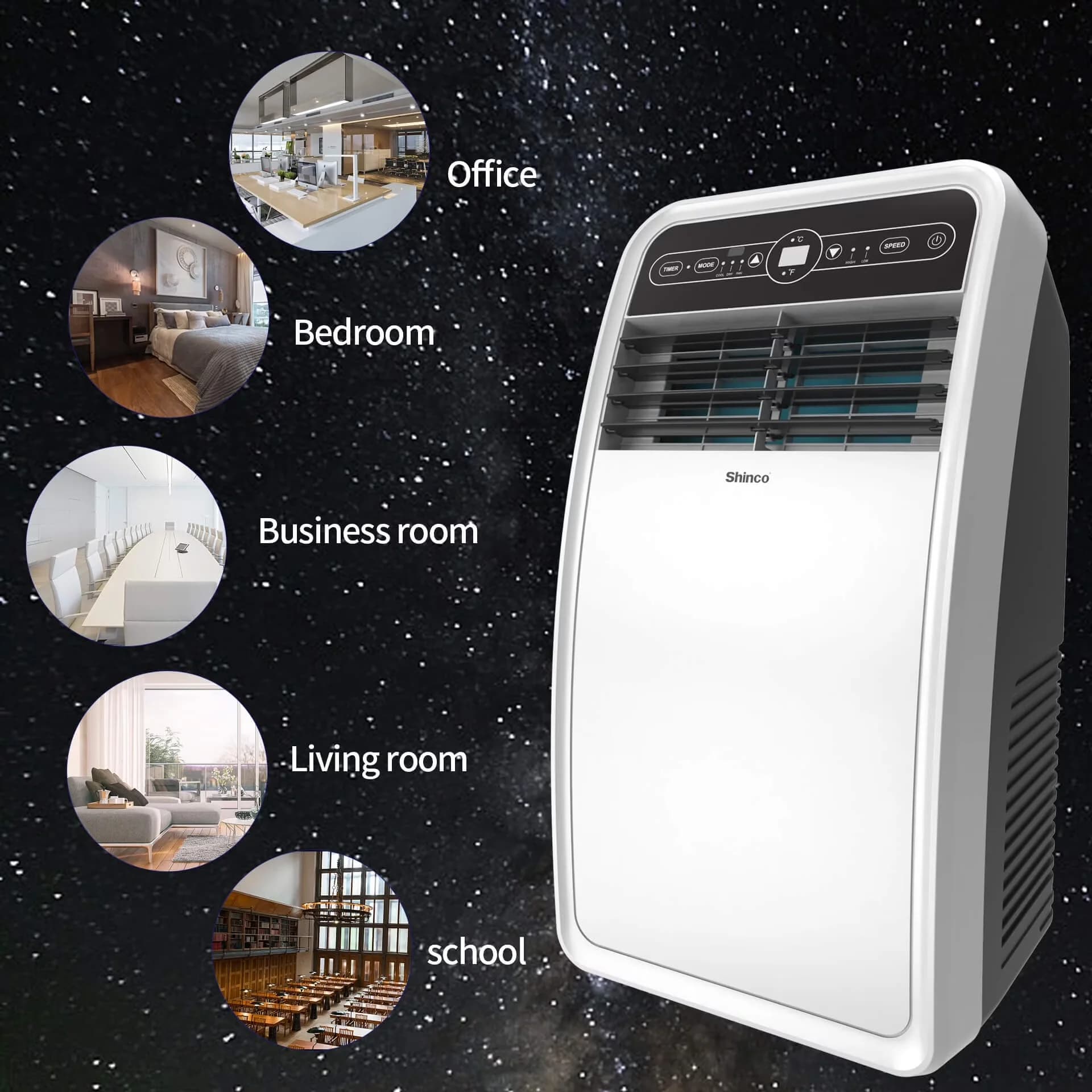 Stylish Air Conditioner with 4350 BTU, Remote Controlled, Variable Speed - White Model BF5F5F