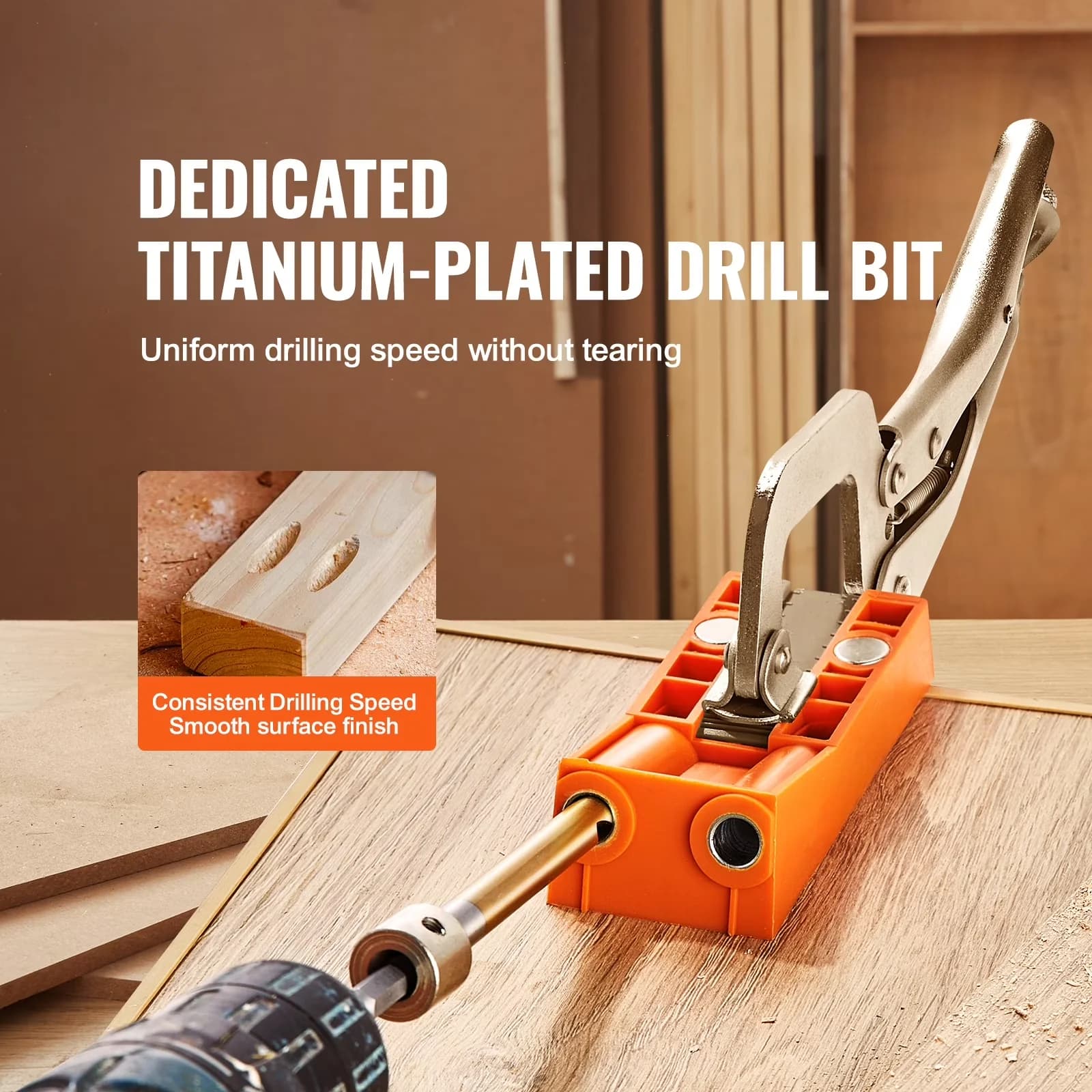 Woodworking Premium with Adjustable, Pocket Hole Jig, 9" C-clamp - 56 Pcs Model CE7A2F