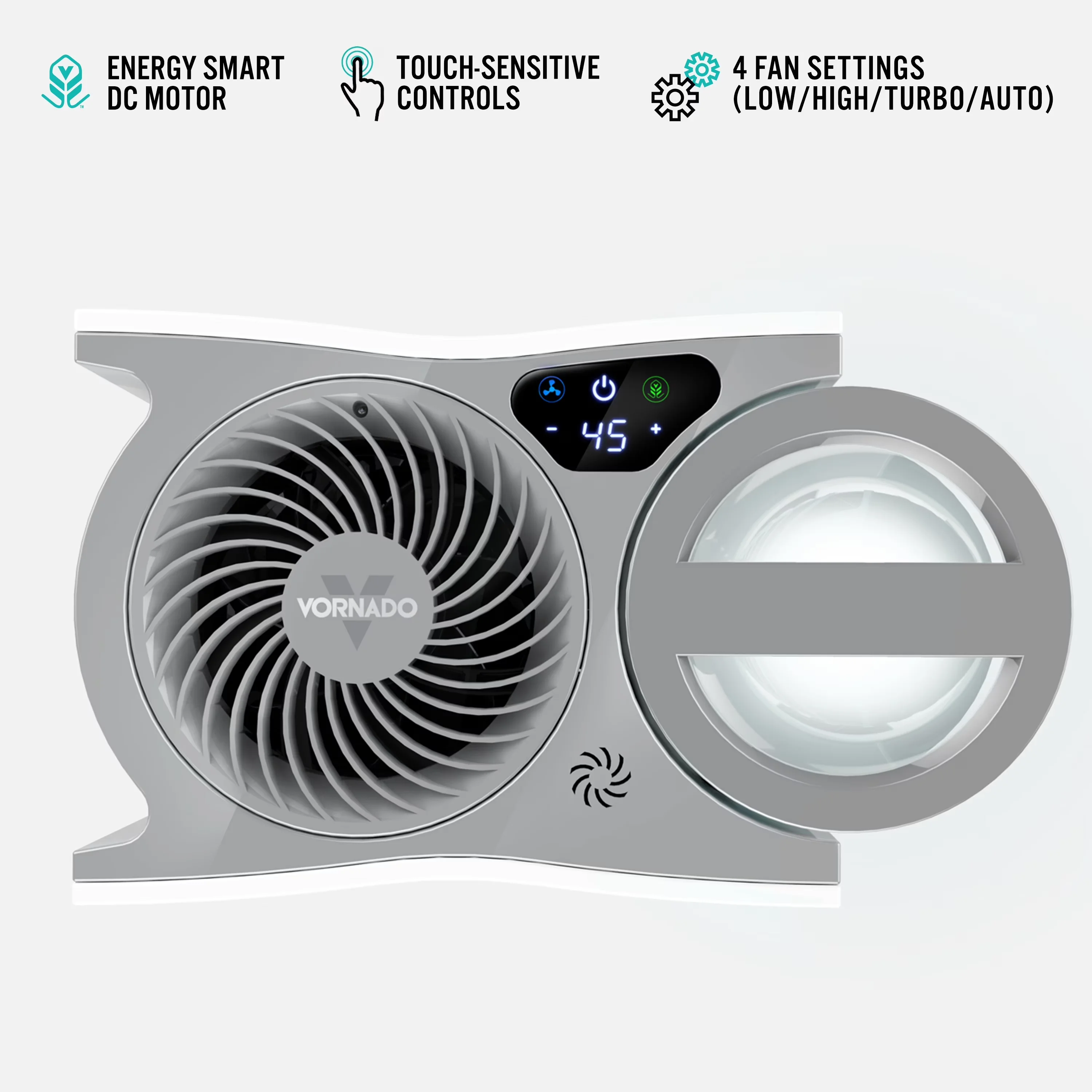 Humidifier Premium with LED, Automatic Shut-Off, Digital display and push-button controls - White Model A635AB