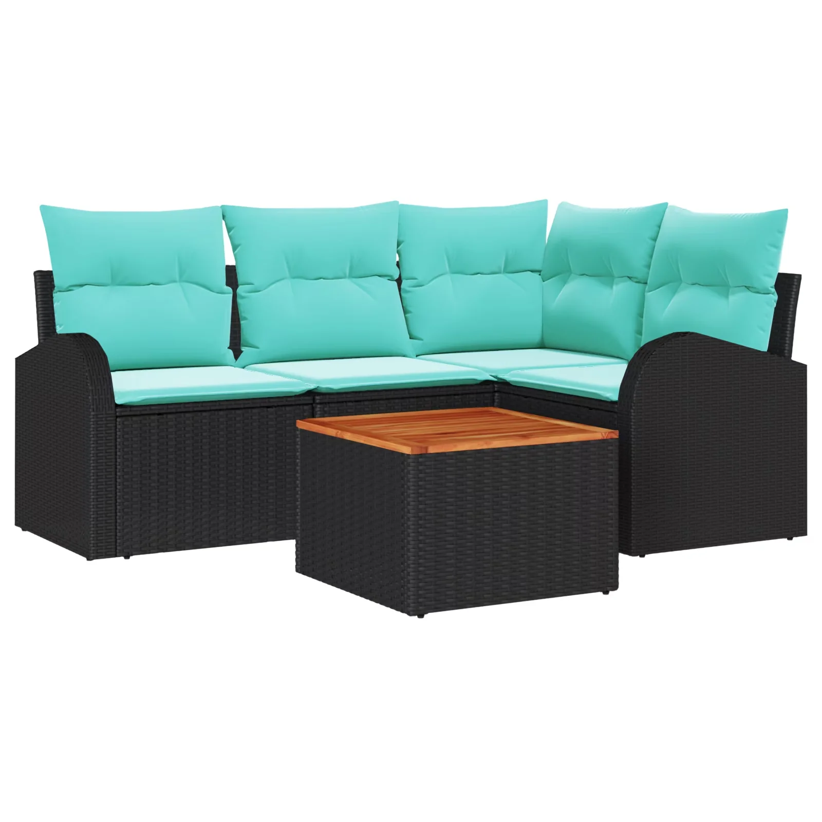 Efficient Outdoor Sofas Sectional with Weather-Resistant, Finish: Textured - Black Poly Rattan Model CA778D