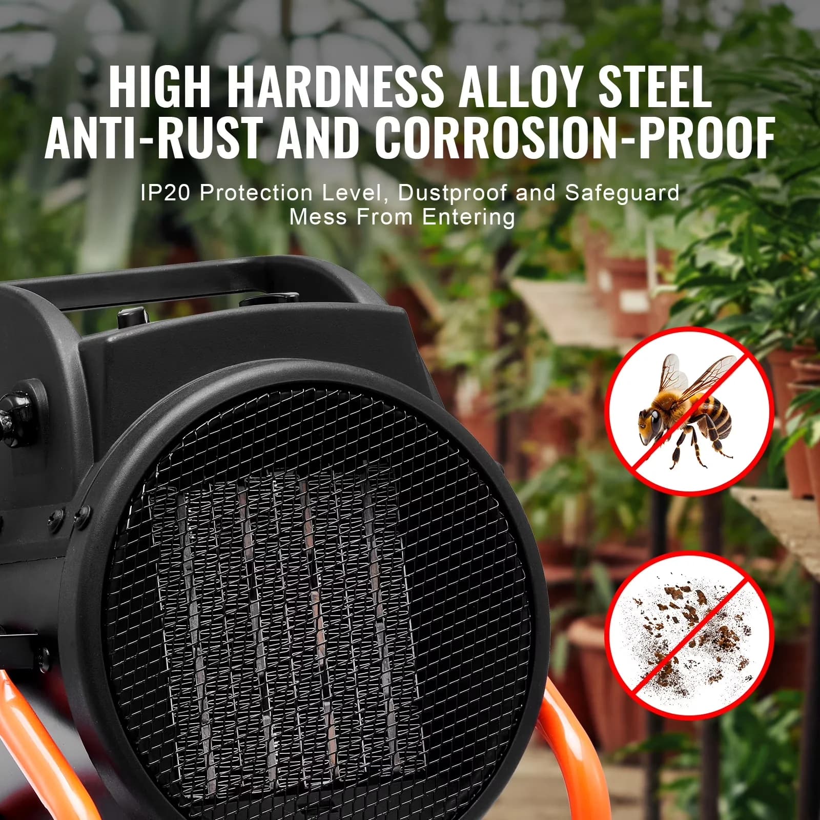 Premium Portable And Electric Space Heater with 1500W, Movable Heat Fan, 1500W PTC Rapid Warming - Black Model E596BB