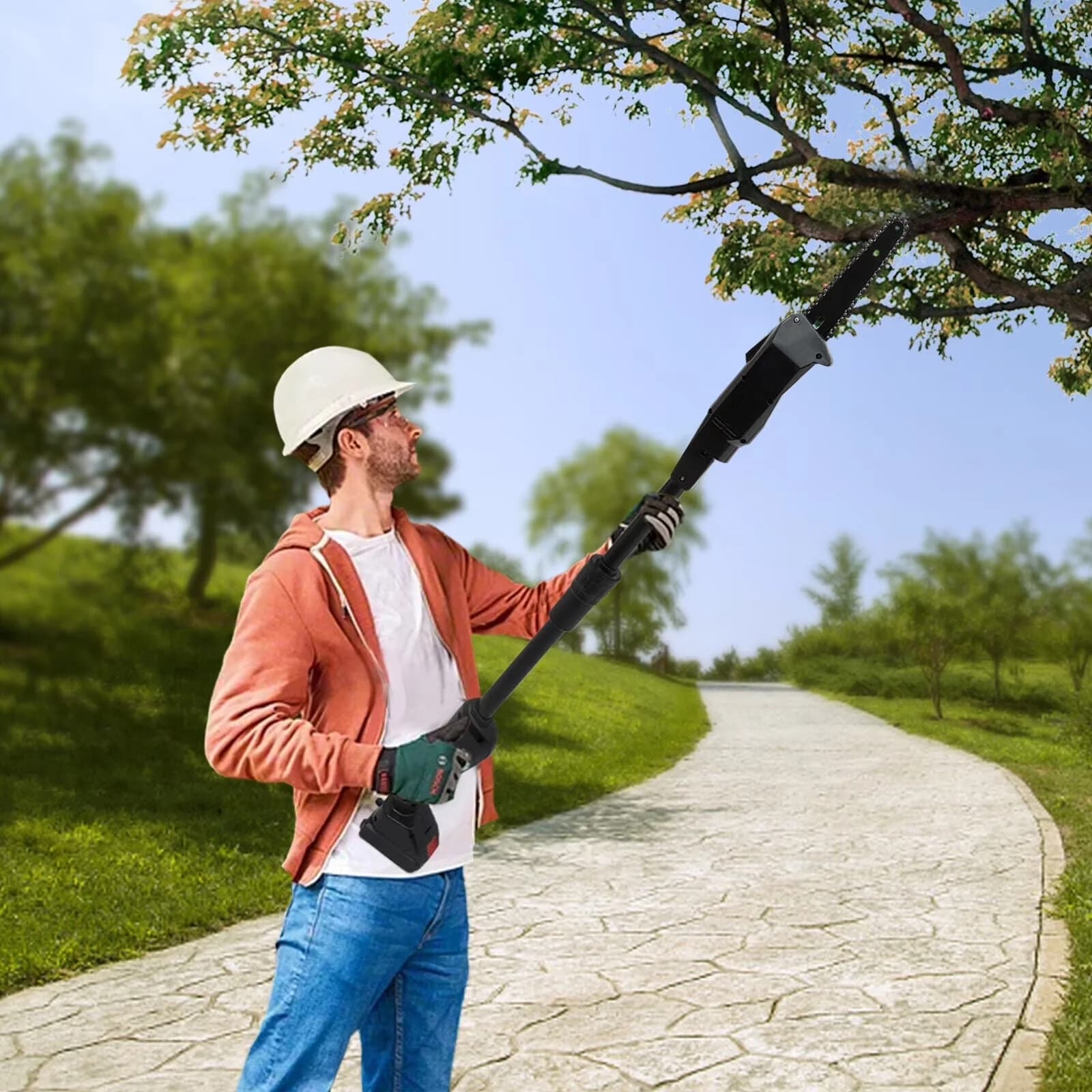 Durable Pole Saw with Battery, Variable Speed - Black 1ft - Quality Construction Model AB9BEE