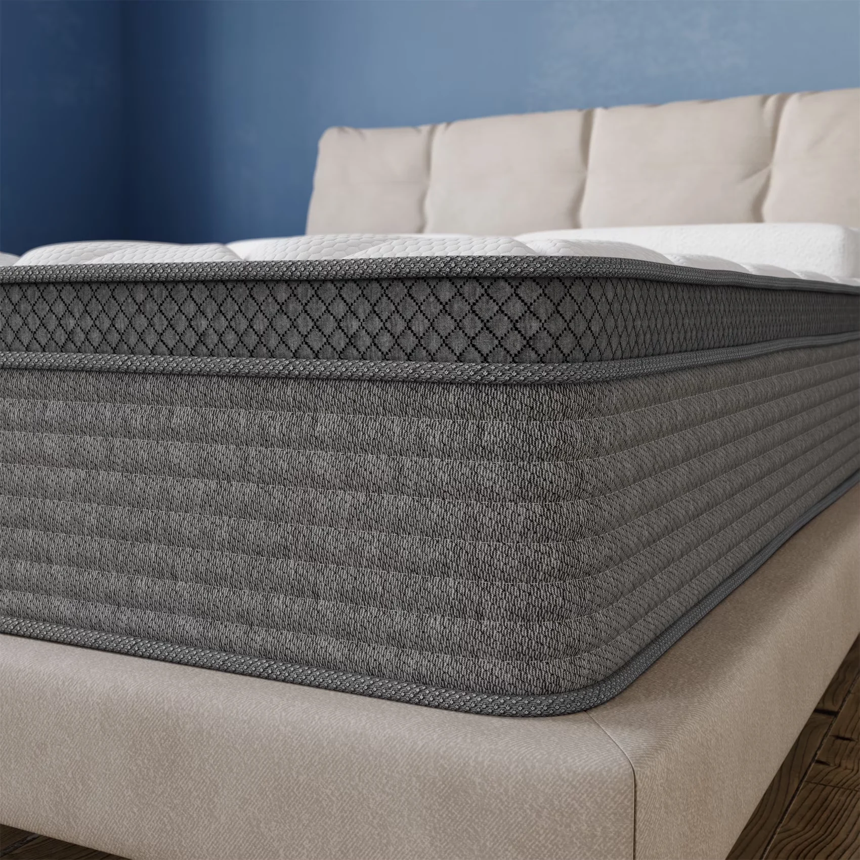 Compact Mattresses Accessory with Low Motion Transfer, Breathable Construction, Hypoallergenic - Knitted Fabric, Fireproof Cotton,... Model F5D2EF