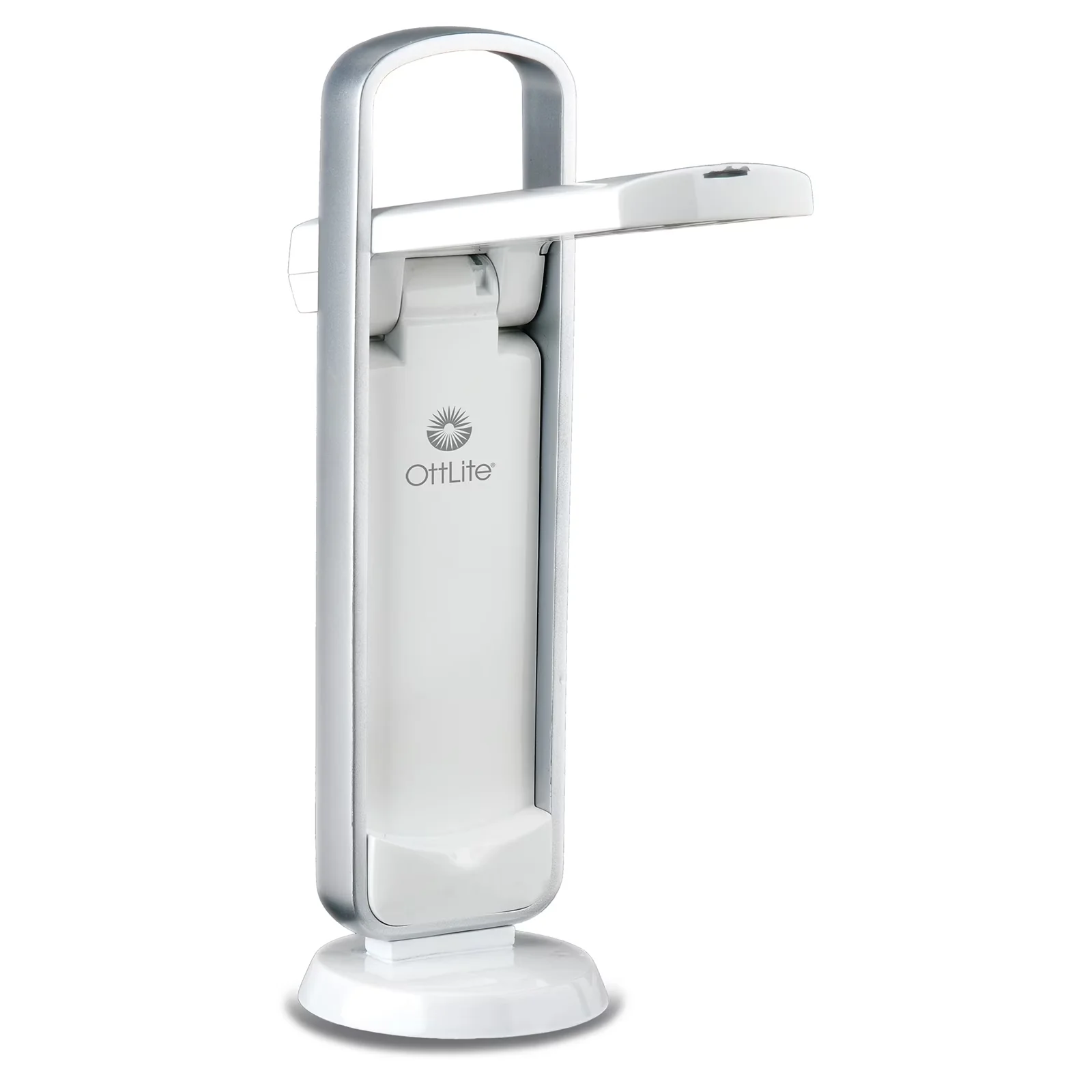 Efficient Desk Lamp with LED, Battery, Adjustable Head - White Abs Plastic Model 9E6E35