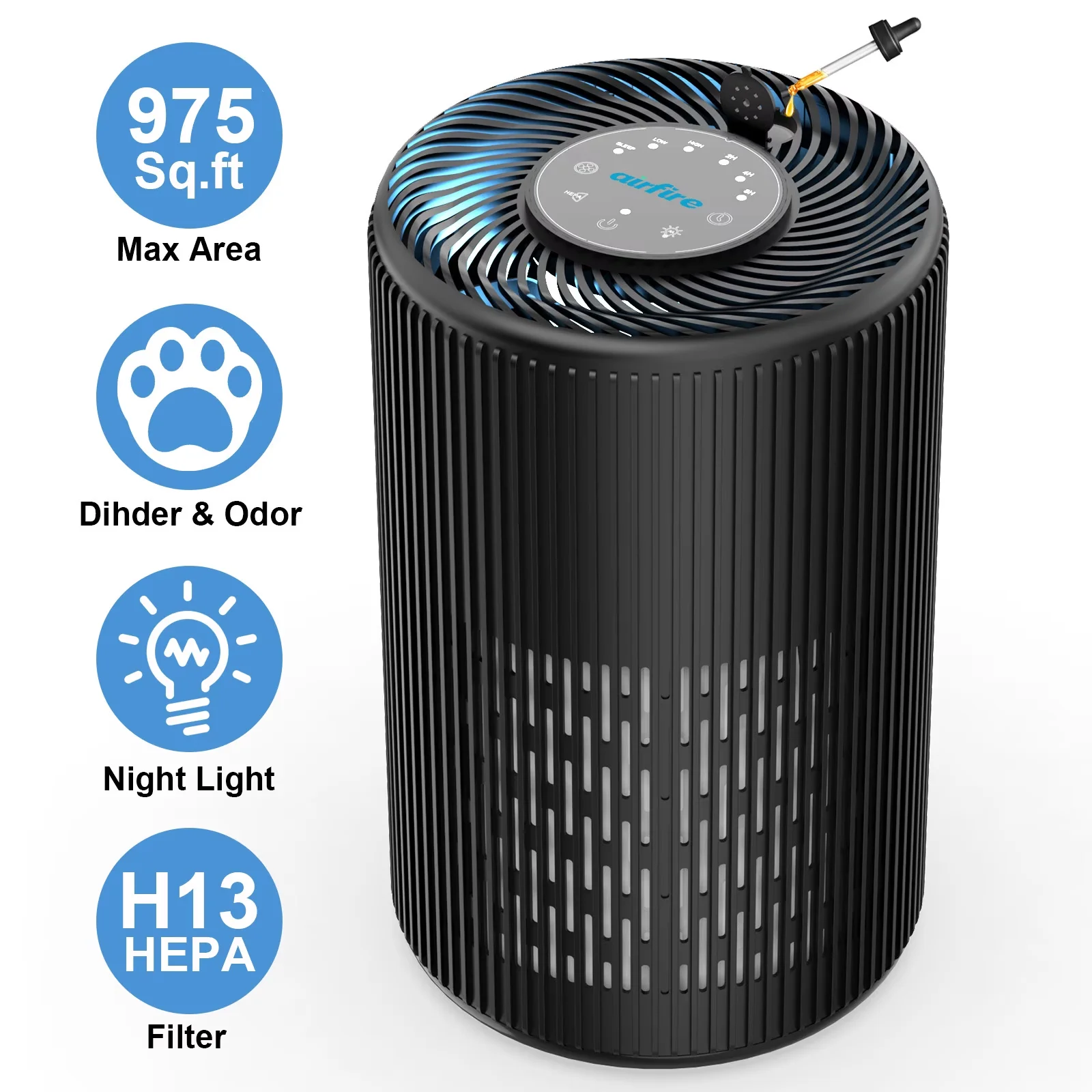 Efficient Air Purifier with Filter Change Indicator, 2.【High Efficient Filtration】 for Home - Model 03F422