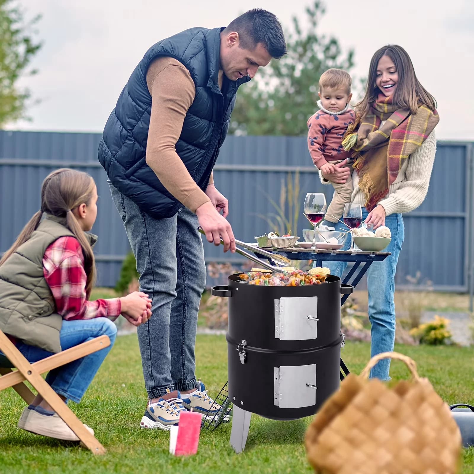 Quality Combo Grill with Adjustable Air Vents, 3-IN-1 Multipurpose - Iron & Stainless Steel Model 3037DA