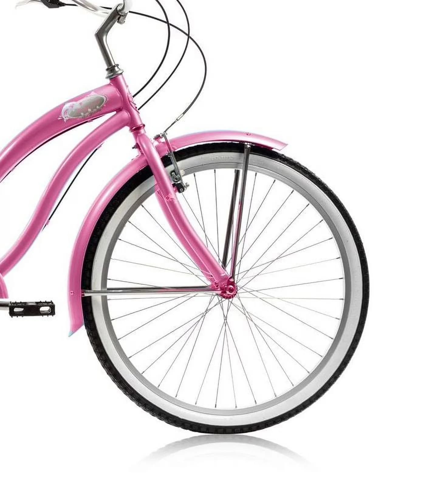 Quality Cruiser Bike with Adjustable Seat Height, Pink - Pink 26 In - Premium Collection Model 3F9F3C