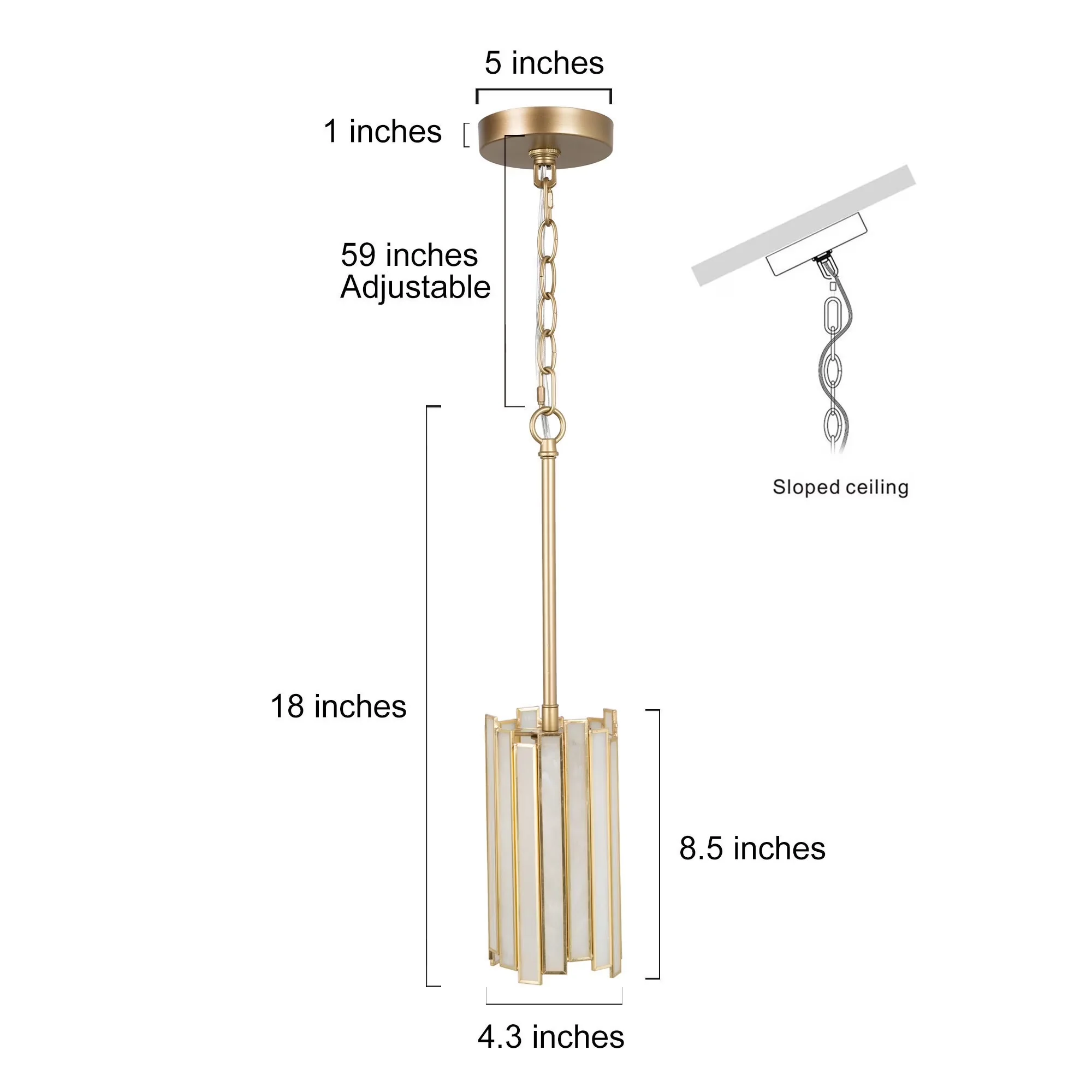 Efficient Ceiling Lights Fixture with Incandescent, LED, Dimmable - Gold Brass Model D05315