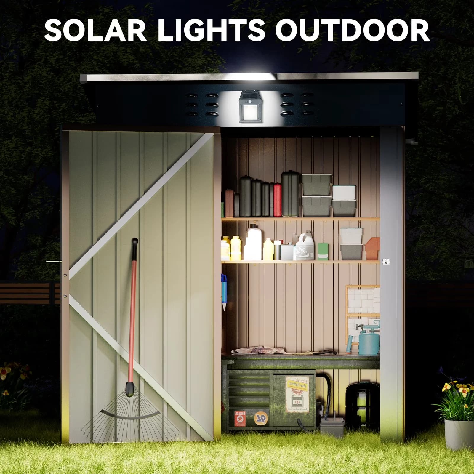 Quality Shed with Lockable Door, Metal 5 x 3 ft. Outdoor Storage - Brown Metal Model 8C1F1B
