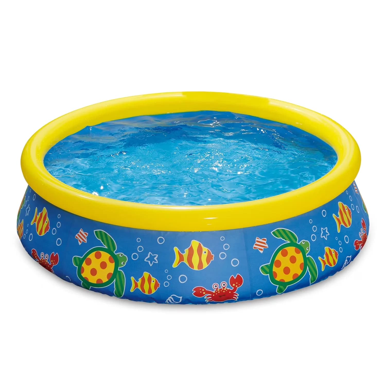 Premium Inflatable Pool with Puncture Resistant, 5ft x 15in Quick Set w/ Ocean Print - Blue Model 3E4EEB
