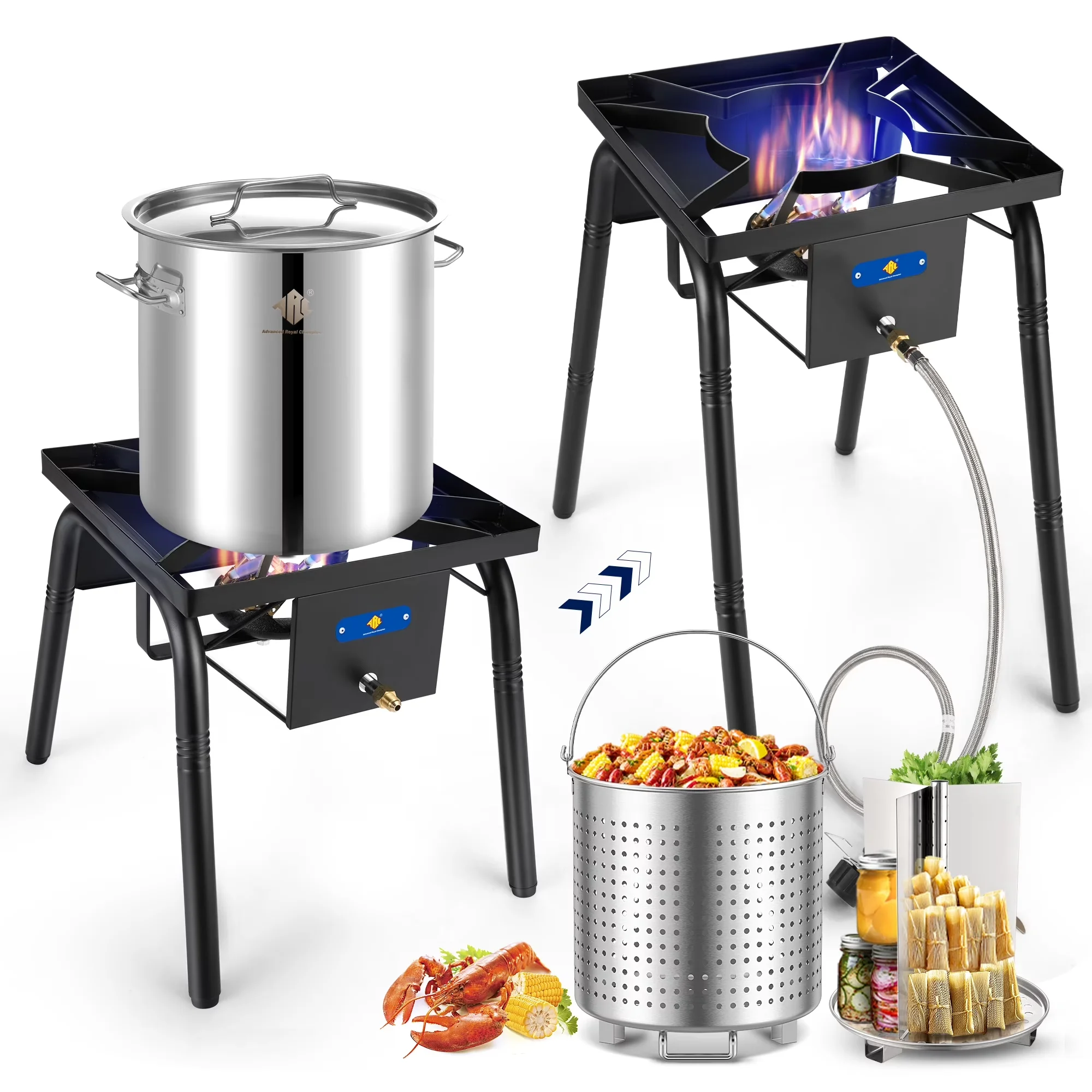 Outdoor Fryer Efficient with 220000 BTU - Stainless Steel for Outdoor, Large Model 501D19