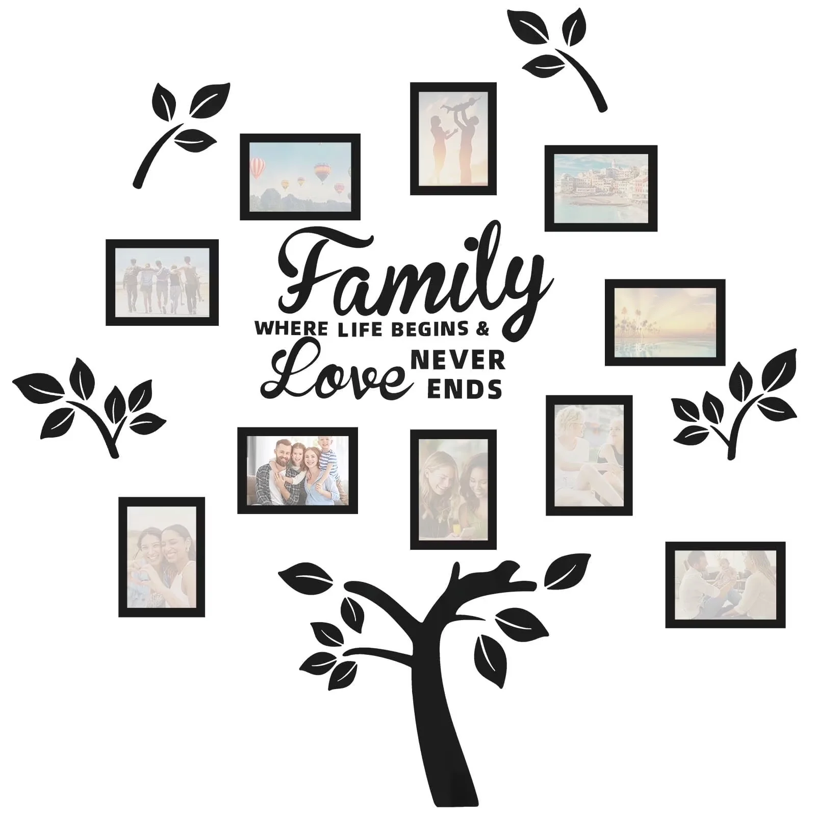Efficient Wallpaper Wall Decals Wall Covering with Fade Resistant - Black Acrylic Model A7D000