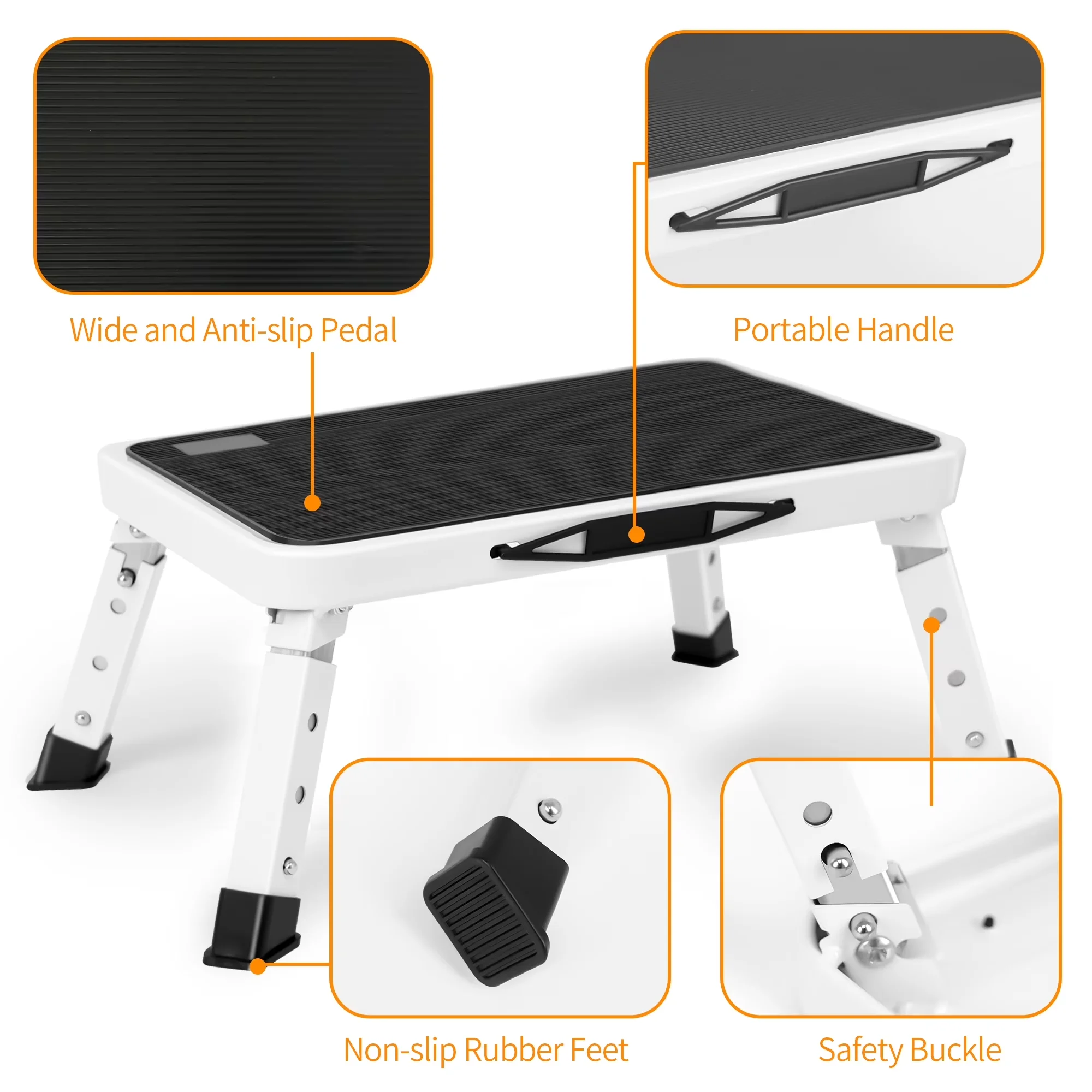 Stylish Ladders And Step Stool with Foldable, Non-Slip Platform, Height-Adjustable - Metal for Kitchen, Home Model 175955
