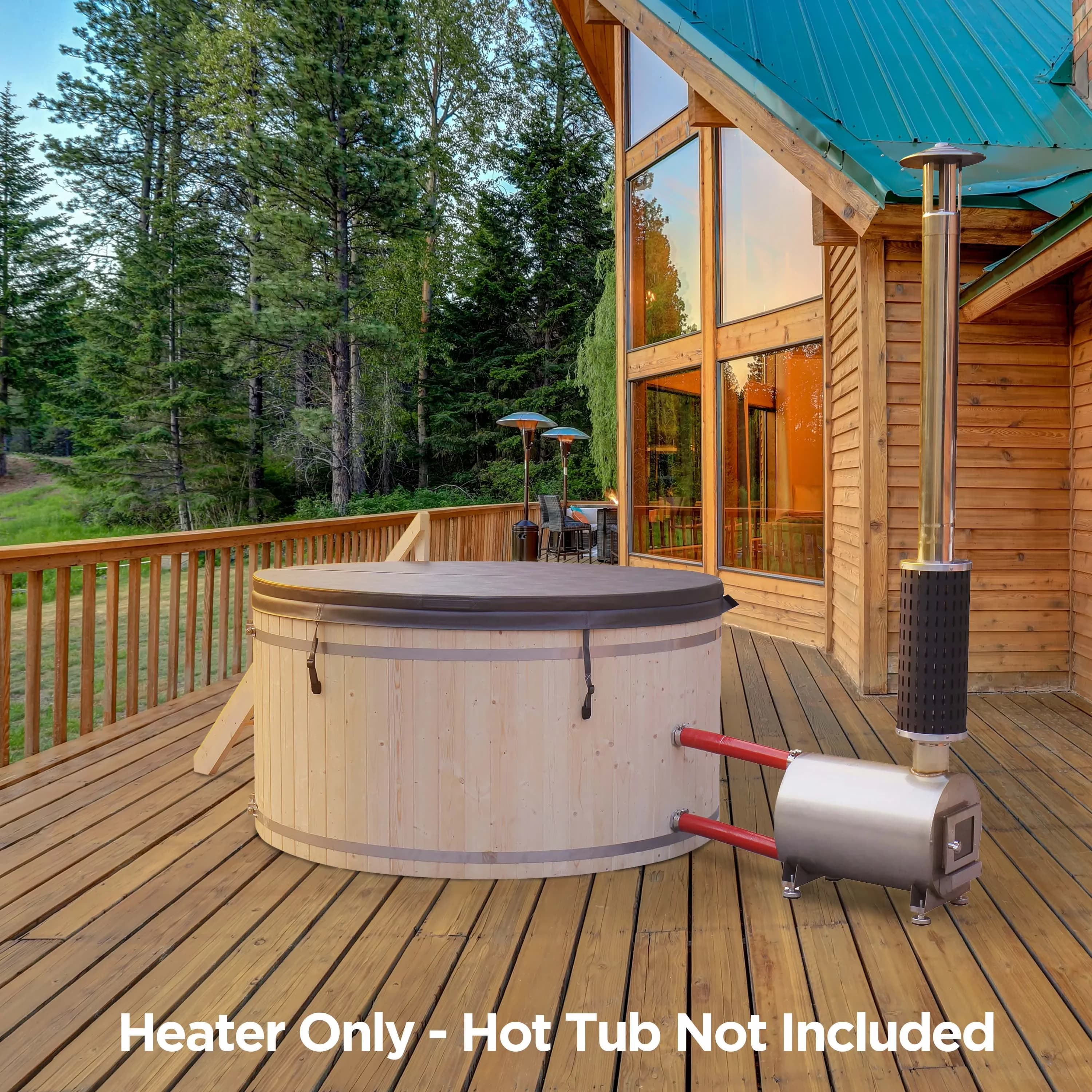 Efficient Outdoor Heating with External Wood-Burning Hot Tub Heater, Equivalent to 10-15KW Electronic Heater, Consumes zero... Model 7D4159