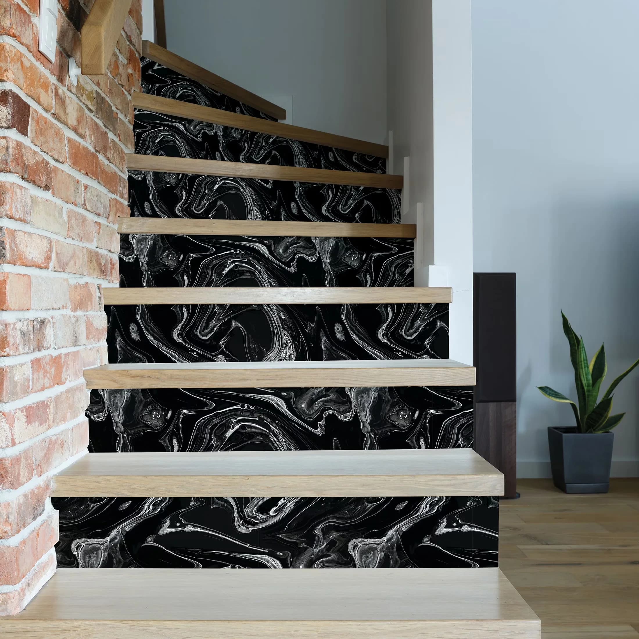 Classic Wallpaper with Removable, Black Marble, Peel and Stick 13.35 sq. ft - Vinyl Black Model 609540