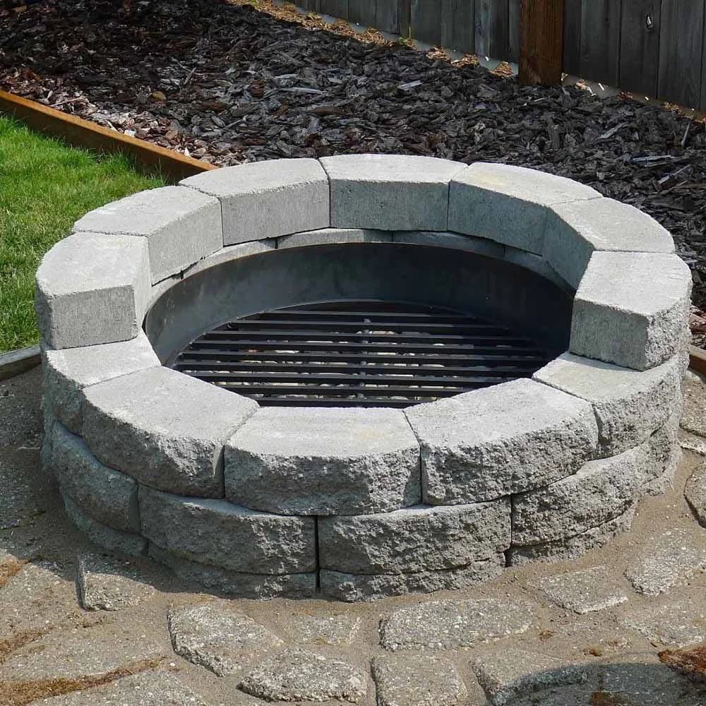 Outdoor Heating Stylish with Round 36.5in Fire Pit Grate, Burning Fireplace and Firepits - Steel Steel Model DEA552