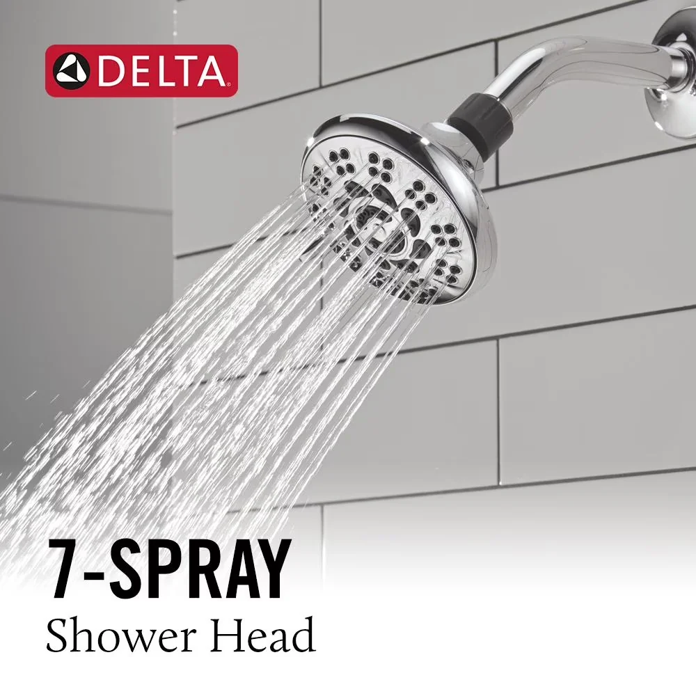 Shower Head Reliable with Easy Installation, Adjustable Stream, Adjustable Angle - Abs - Plastic 5.4x5.35x7.25 Model 4B2D47