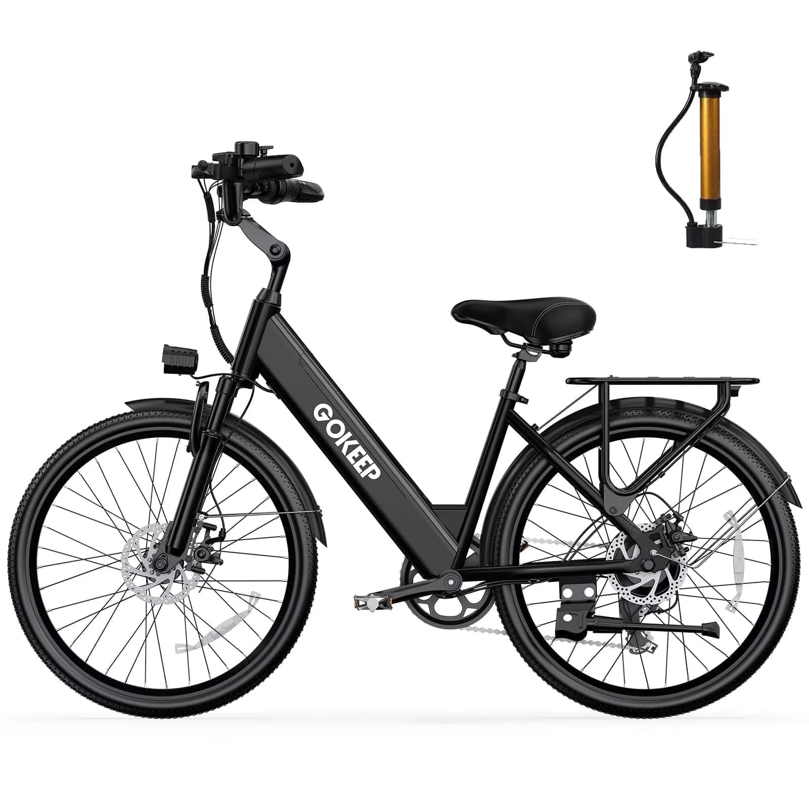 Electric Bike Versatile with Battery, 600W, 48V - Black - Essential Collection Model C05FFB