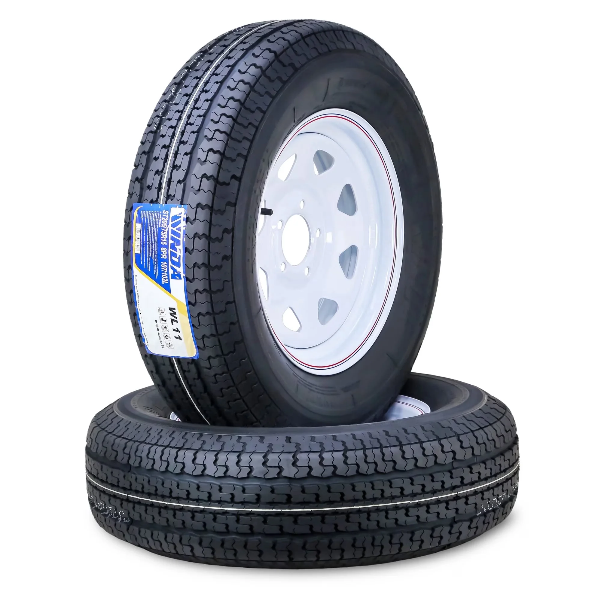 Sleek Trailer Tire with Durable Construction, SET 2 - ST205 for Multiple Applications Model 815BDF
