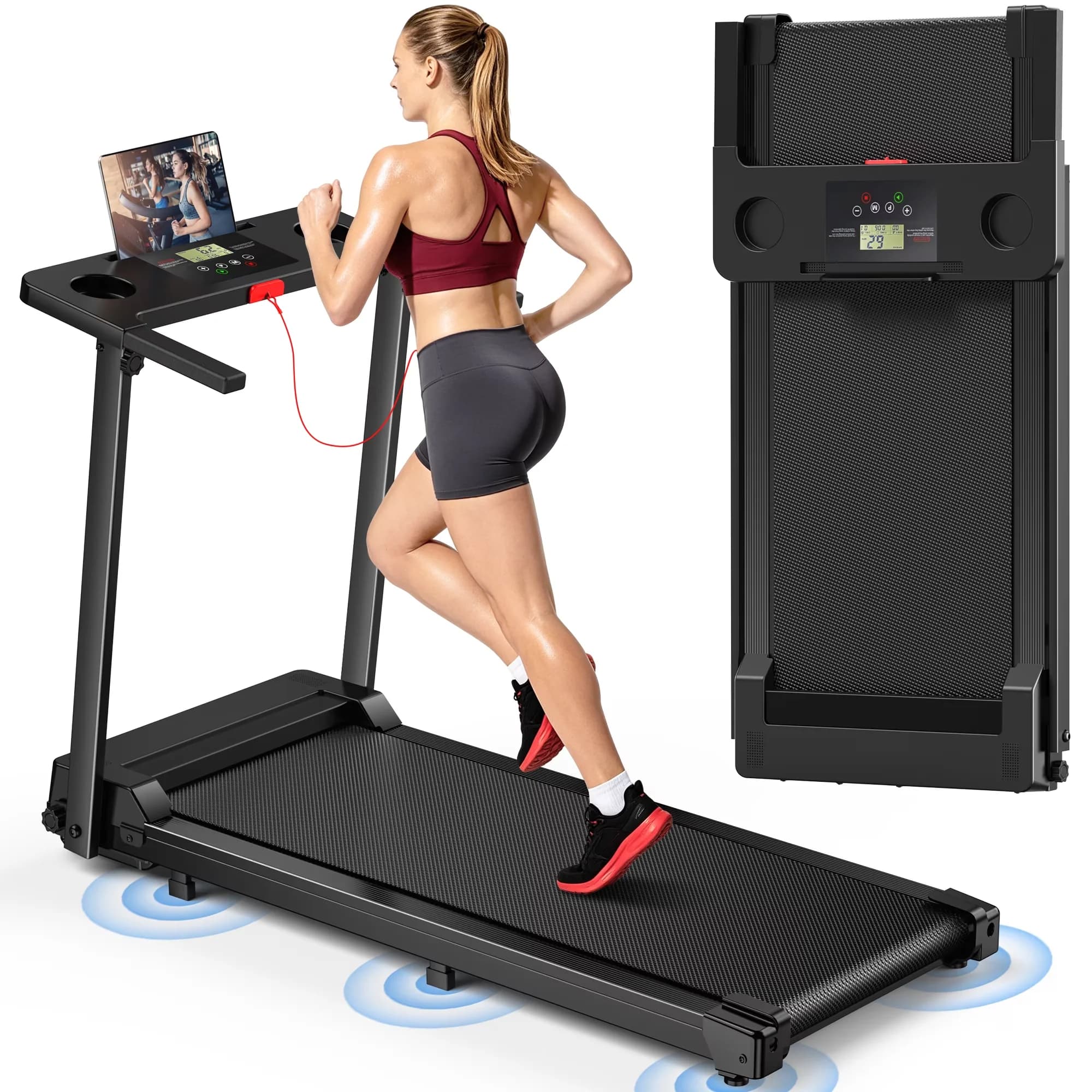 Compact Home Gym with LED, Has Wheels, Treadmill for Home and Office - Model A99245