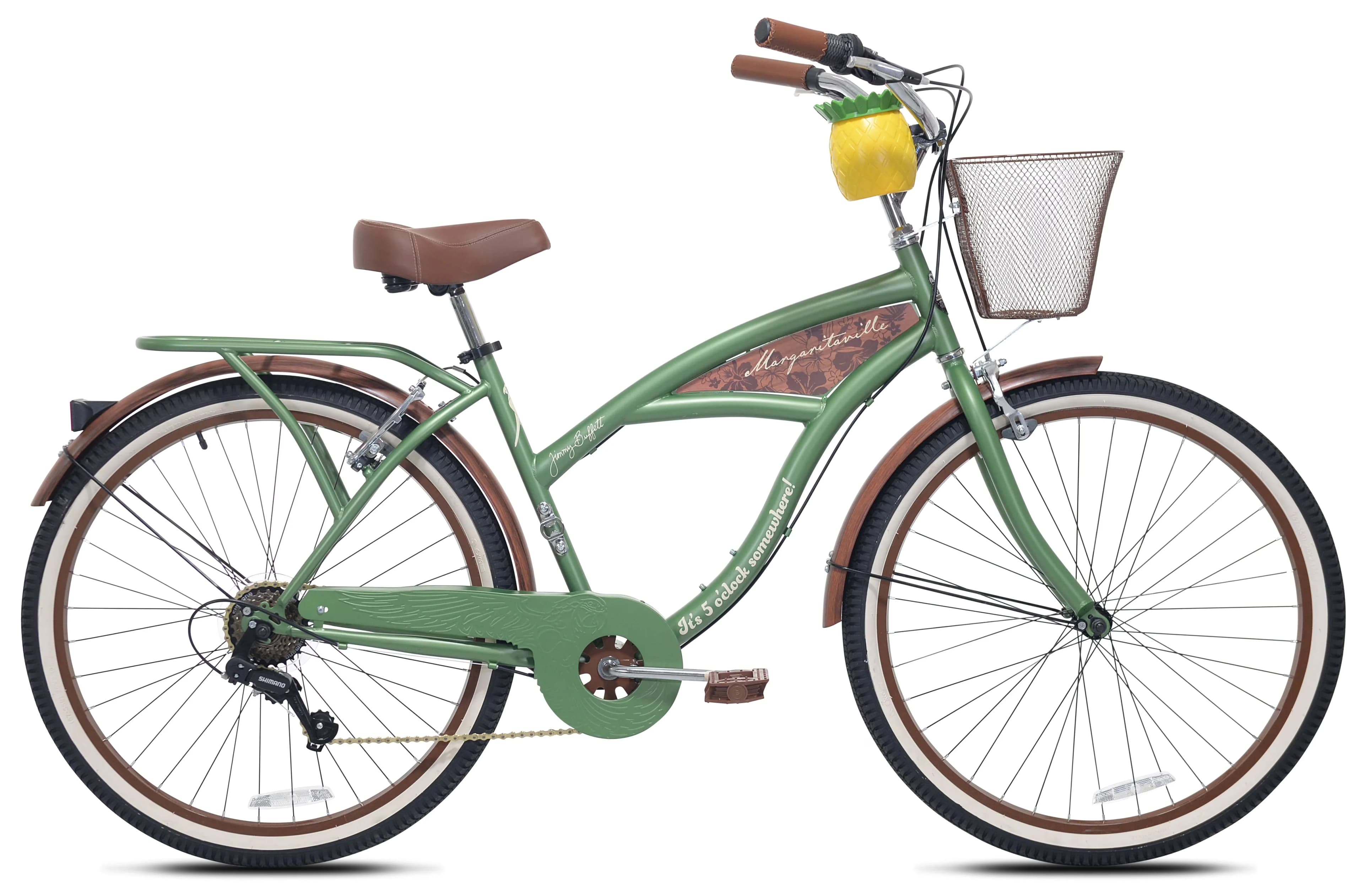Cruiser Bike Modern with Adjustable Handlebar Height, 26" Cruiser Bicycle, Adjustable Seat Height - Green Model B69C4D