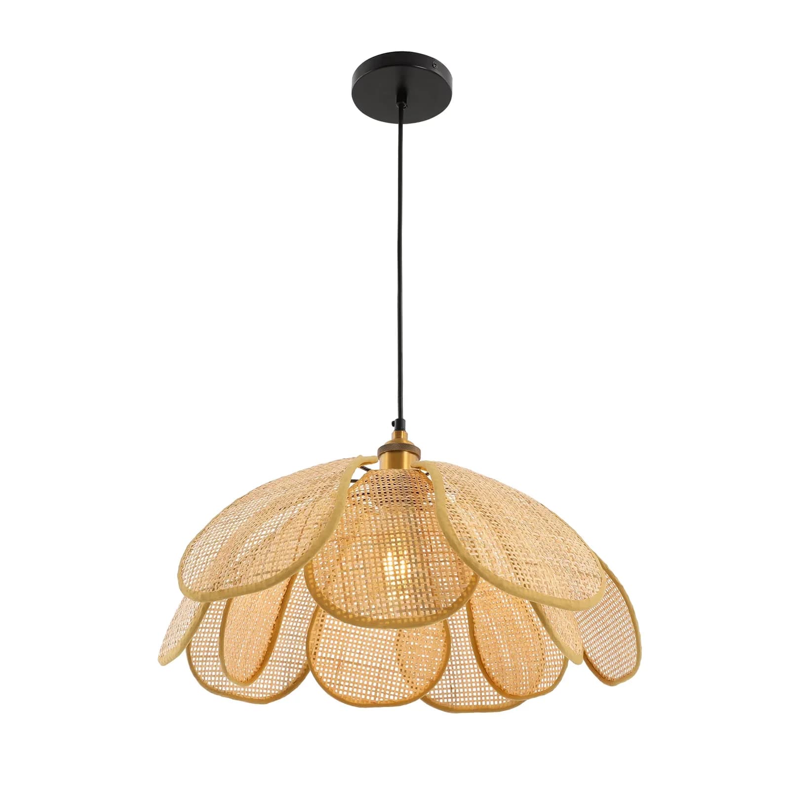 Ceiling Lights Fixture Stylish with Incandescent, Adjustable Height - Iron, Ratten Model AAFE54