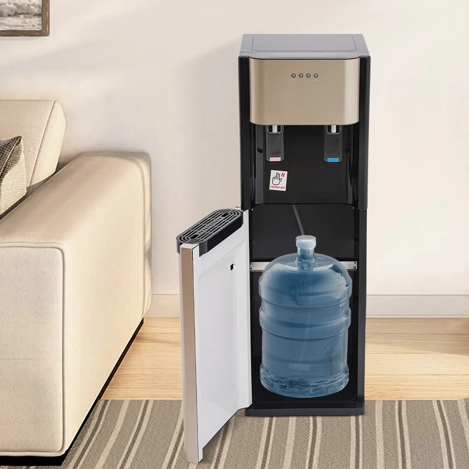 Innovative Water Filtration with 620W, Temperature Control, 5 Gallon Bottom Loading Dispenser - Gold Pp, 304 Stainless Steel for... Model 8696BE
