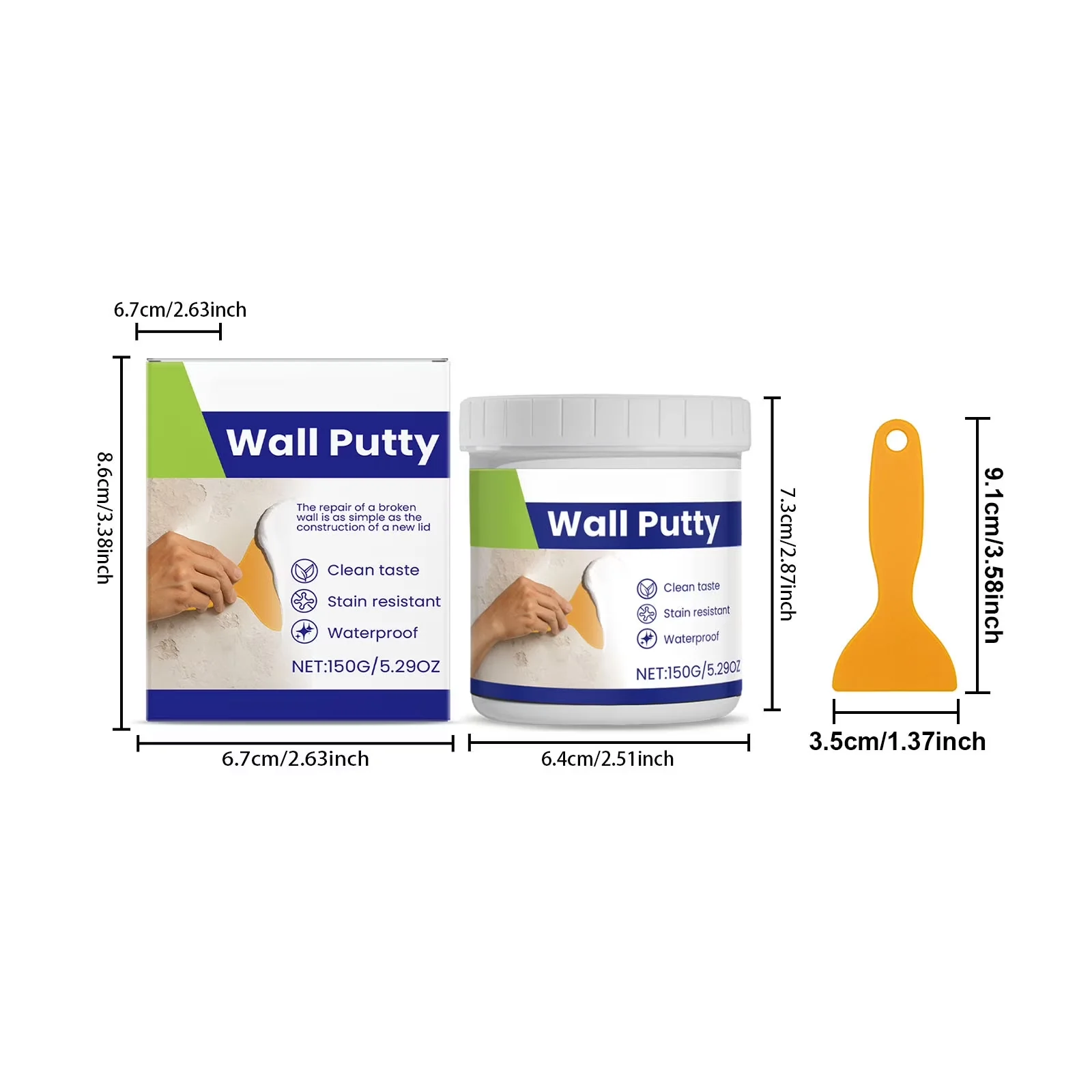 Durable Adhesives Glues In Paint Supplies Tool with Waterproof, Wall Repair Paste - One Size Model 00C0D5