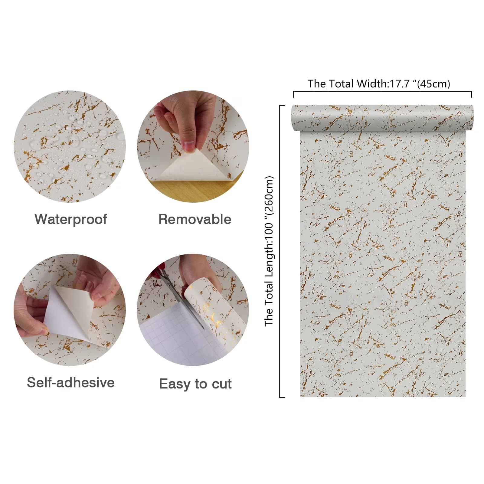 Essential Wallpaper - Vinyl Gold Matte - Traditional Style Model 873EEB