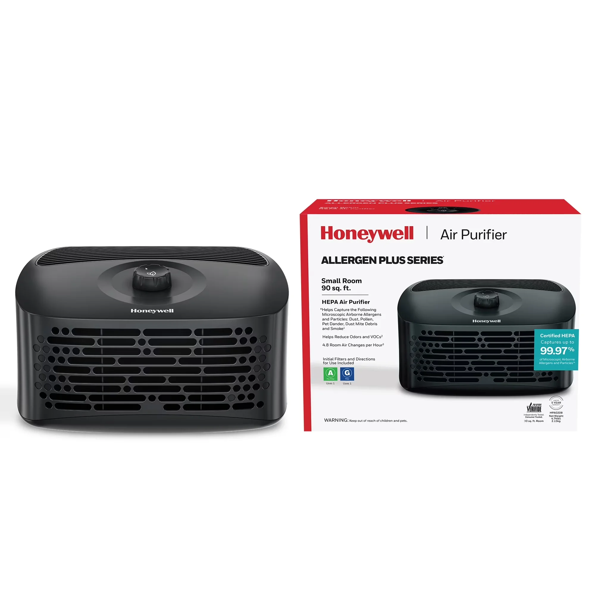 Air Purifier Innovative with Filter Change Indicator, Variable Speed - Black Model C57E9E