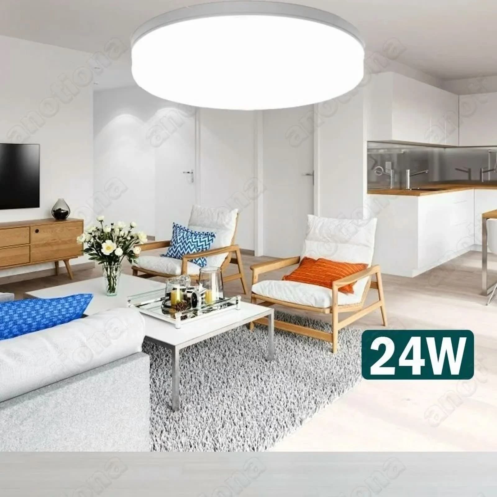 Led Lighting Modern with LED, 24W, Easy to use and practical for everyone. - White Model 14A7CC