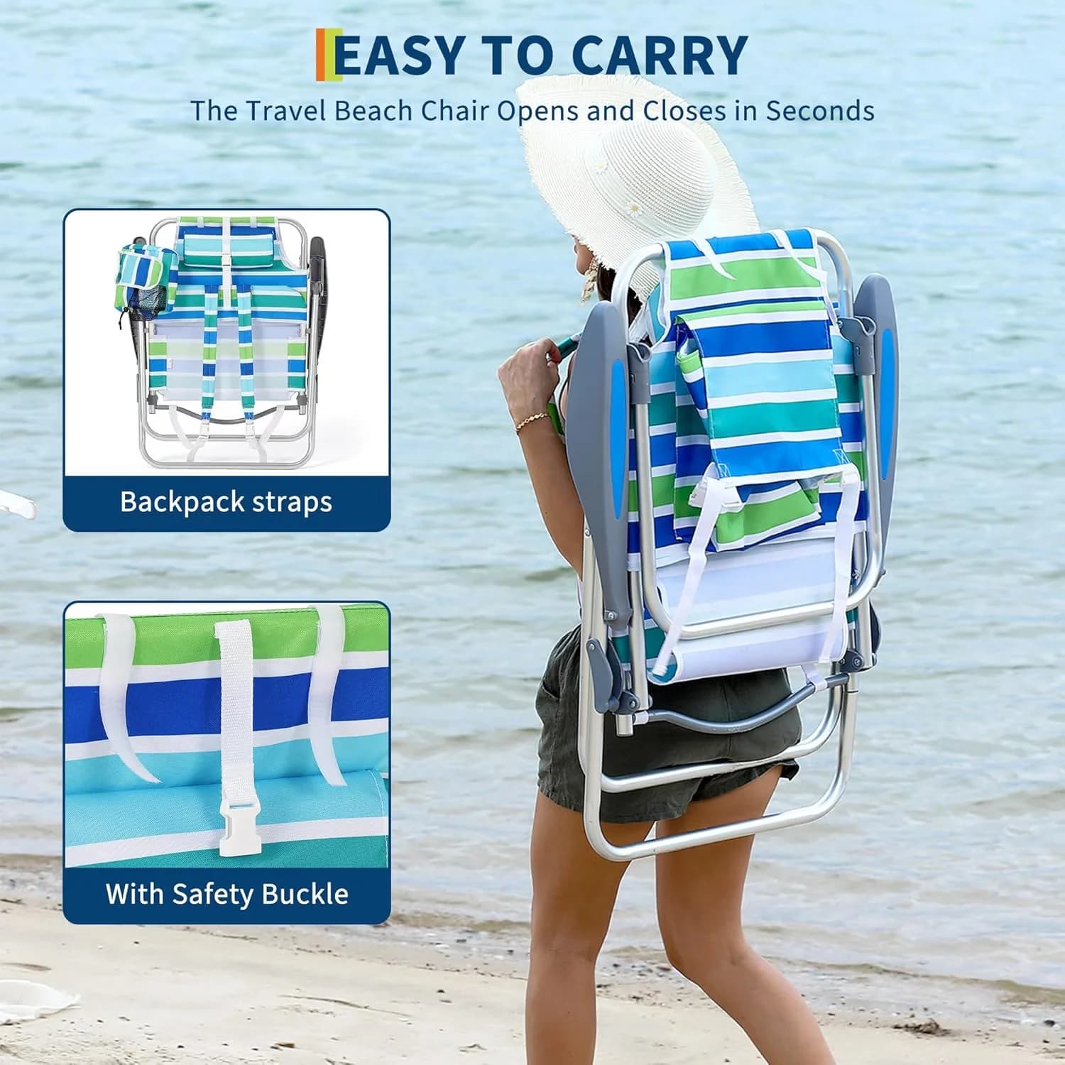 Beach Chair Versatile with Weather-Resistant, Rocking, Portable - Multicolor Model AE3A13