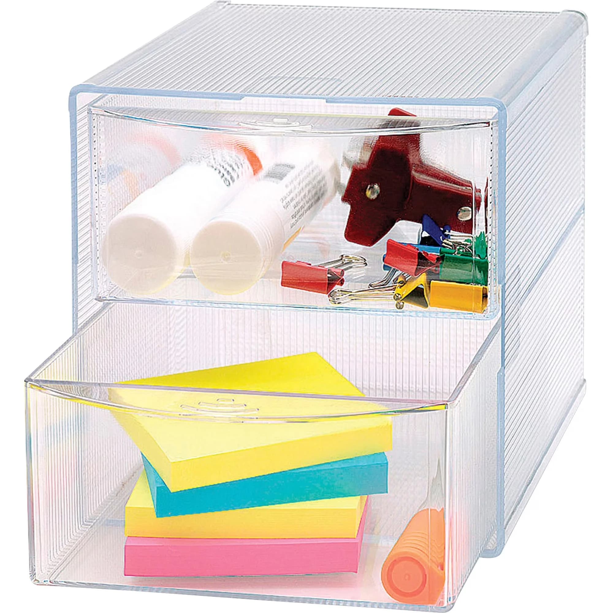 Garage Storage Supply Durable with 2-drawer Organizer, Modern, clean look - Clear Plastic Model A0152B