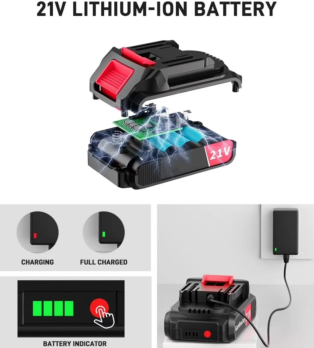 Essential Drills Driver with Battery, 21V, 21V Cordless Drill Set for Everyday Use - Model 46F184